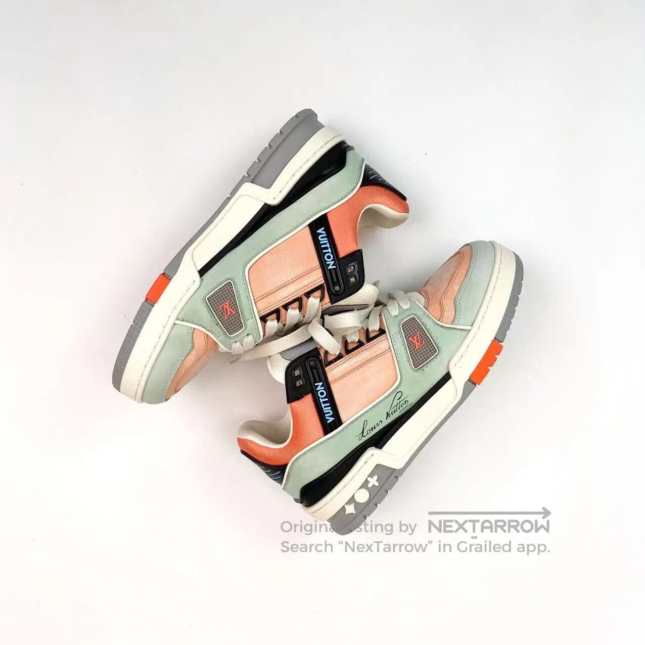 Louis Vuitton Louis Vuitton Size 2.5 Trainer green orange board shoes| Size US 6 / IT 36 - 3 Thumbnail