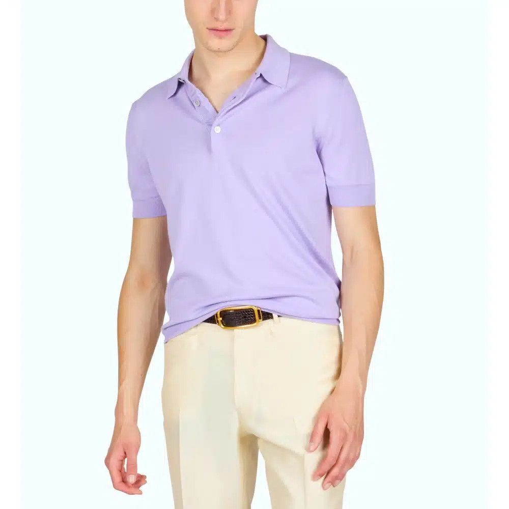 Tom Ford o1loc1c0125 KPS004 Cotton Polo Shirt in Purple Size US L / EU 52-54 / 3 - 1 Preview