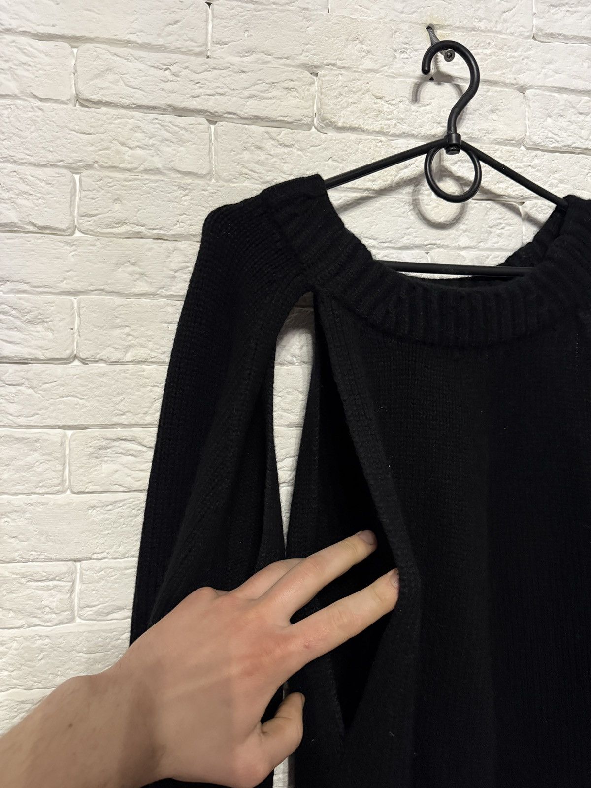 KHAITE Khaite Black Cashmere Knit Oversize Sweater Underarm Cut Out Size L / US 10 / IT 46 - 3 Thumbnail