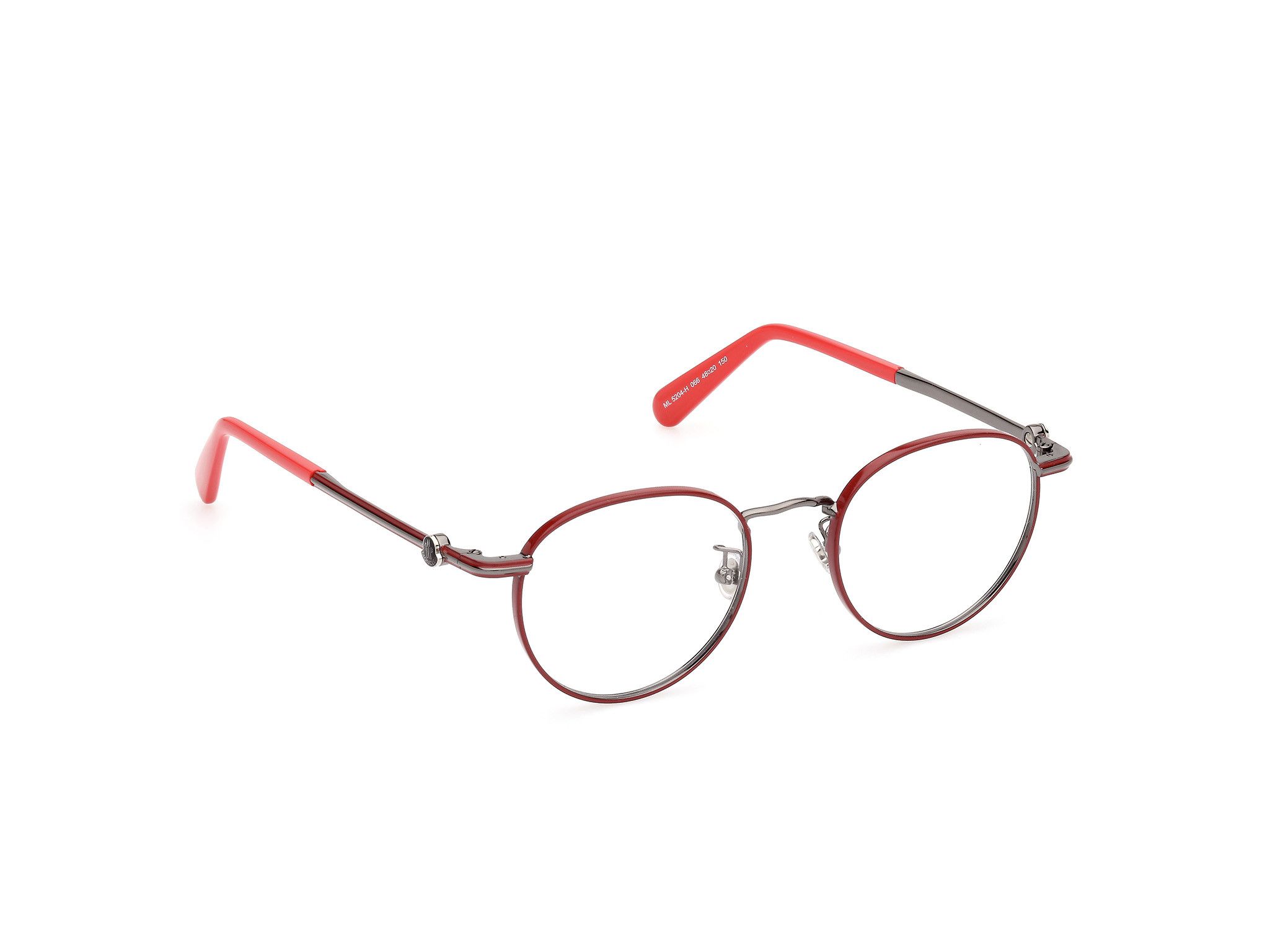 Moncler o1y0225 Size : OS / 48 mm Eyeglass Frame in Red/Silver Size ONE SIZE - 8 Thumbnail