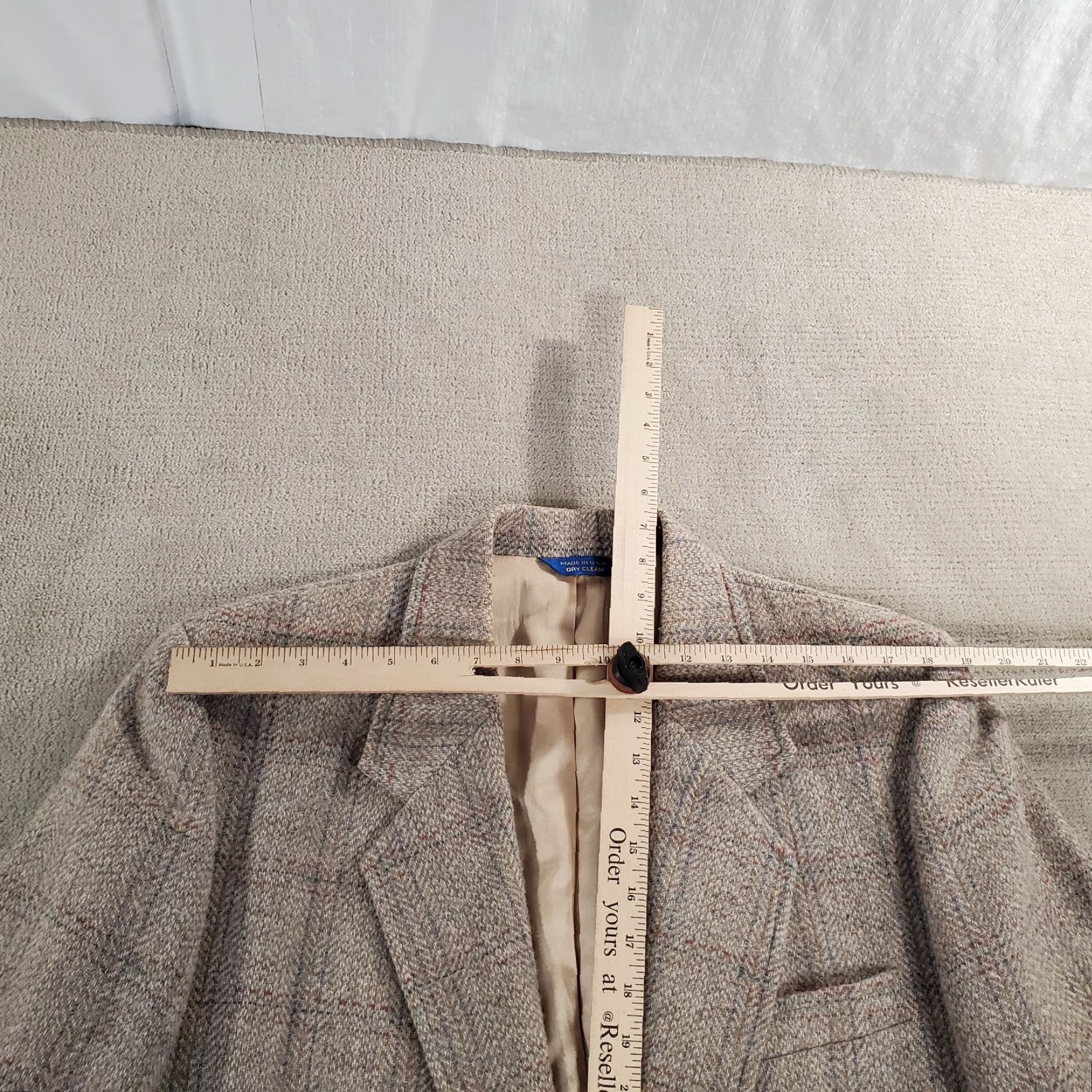 Pendleton VINTAGE Pendleton Blazer Mens 44 Beige Plaid Wool 2 Piece Jacket Coat Jacket/Coat Regular Prime Size 44R - 4 Thumbnail