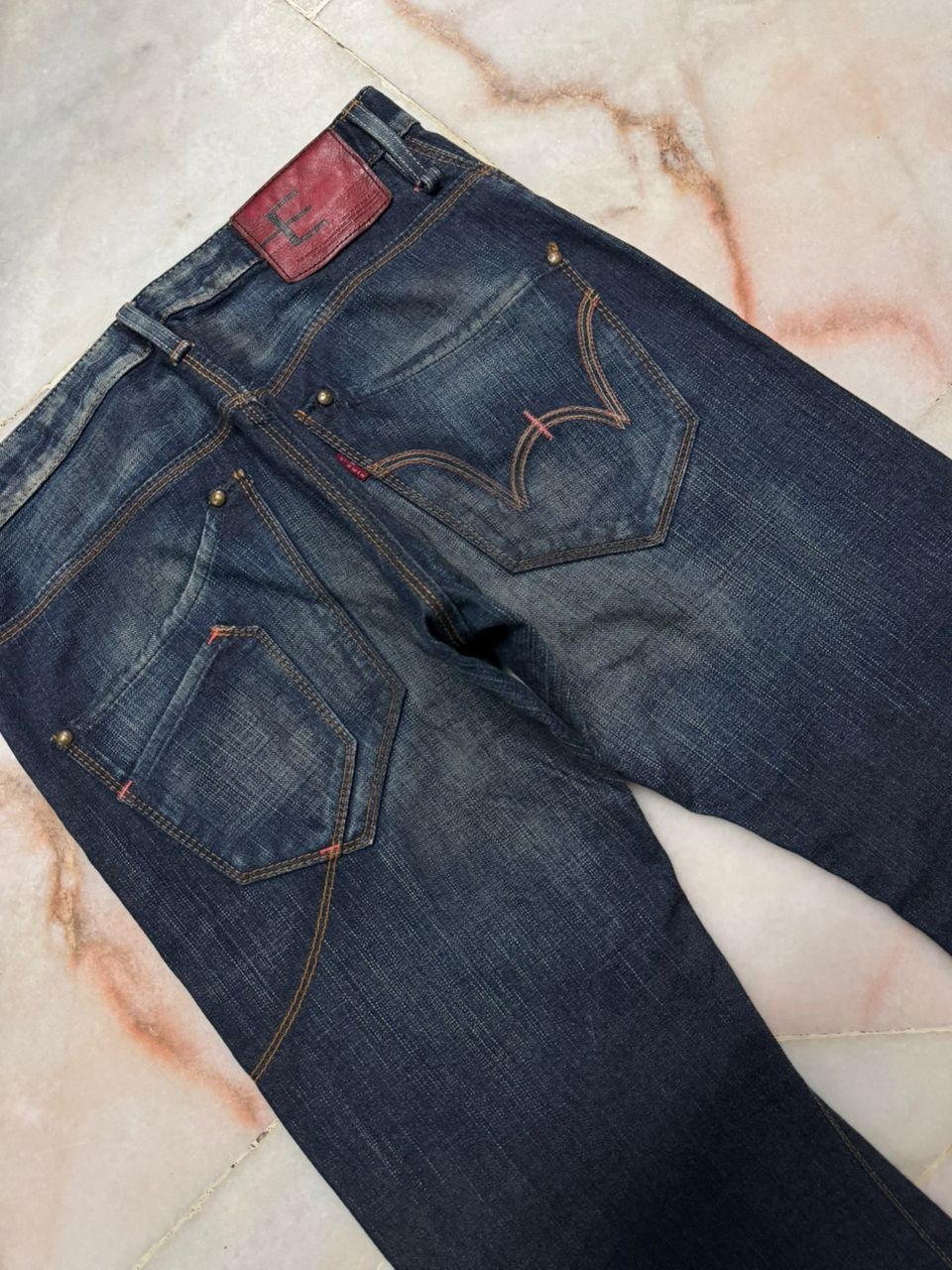 Edwin 💥VINTAGE Y2K E-FUNCTION EDWIN WHISKER MUDWASH DARK JEANS Size US 32 / EU 48 - 17 Thumbnail