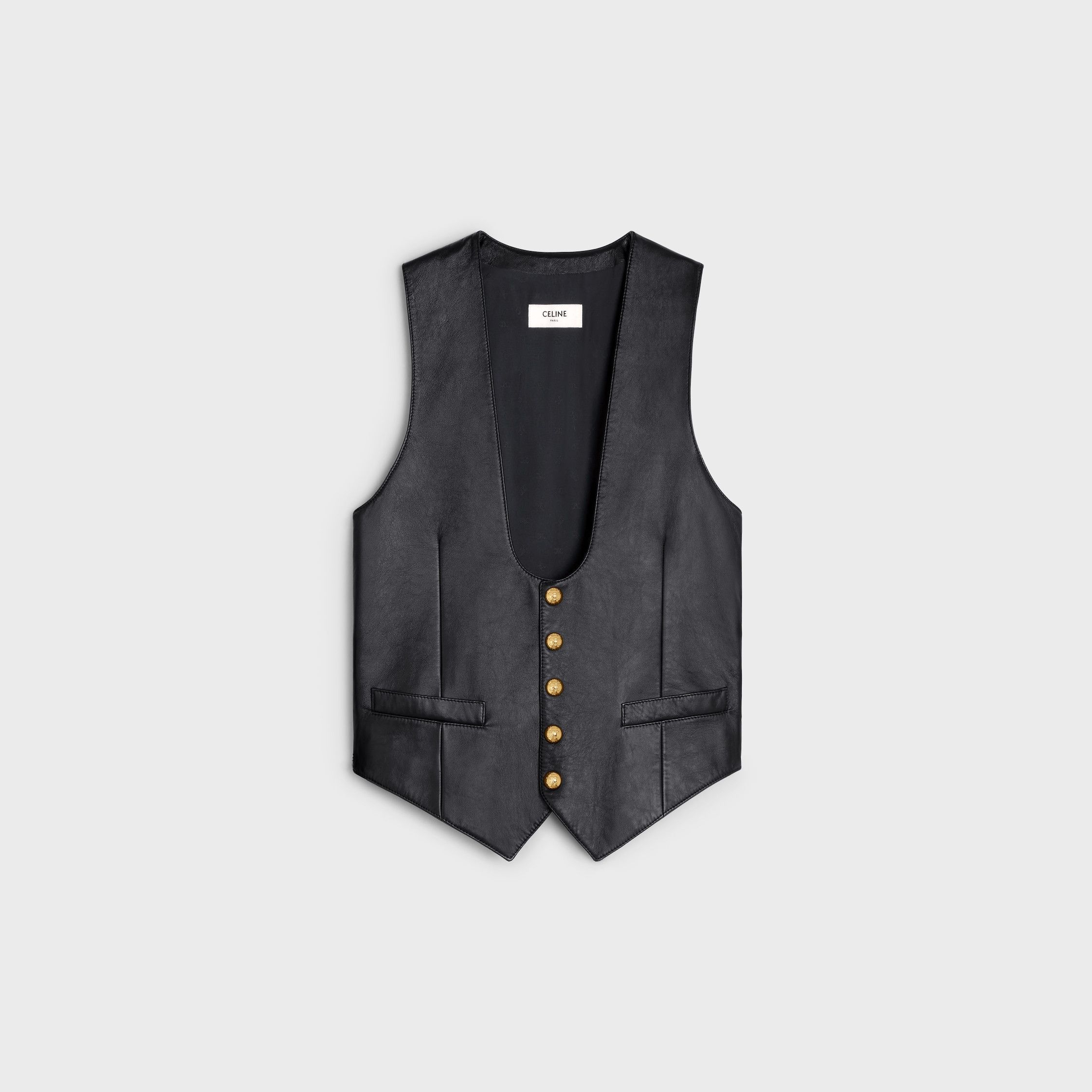 Celine WAISTCOAT IN SOFT LAMBKSIN black Size S / US 4 / IT 40 - 1 Thumbnail