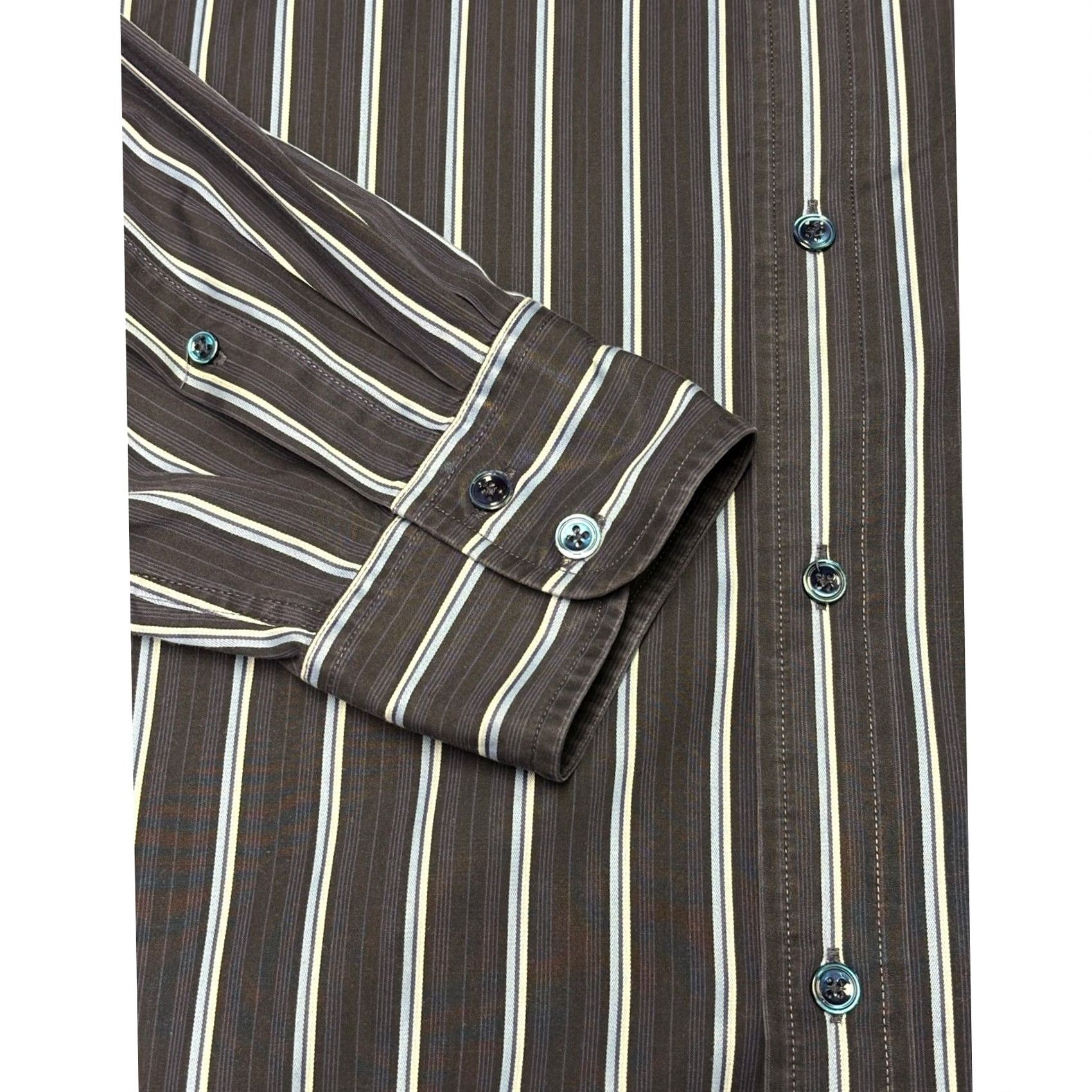 Faconnable VINTAGE Faconnable Shirt Mens XL Blue White Stripe Button-Down Casual Workwear Business Long Sleeve Cotton Button-Up Boys? Size US XL / EU 56 / 4 - 3 Thumbnail