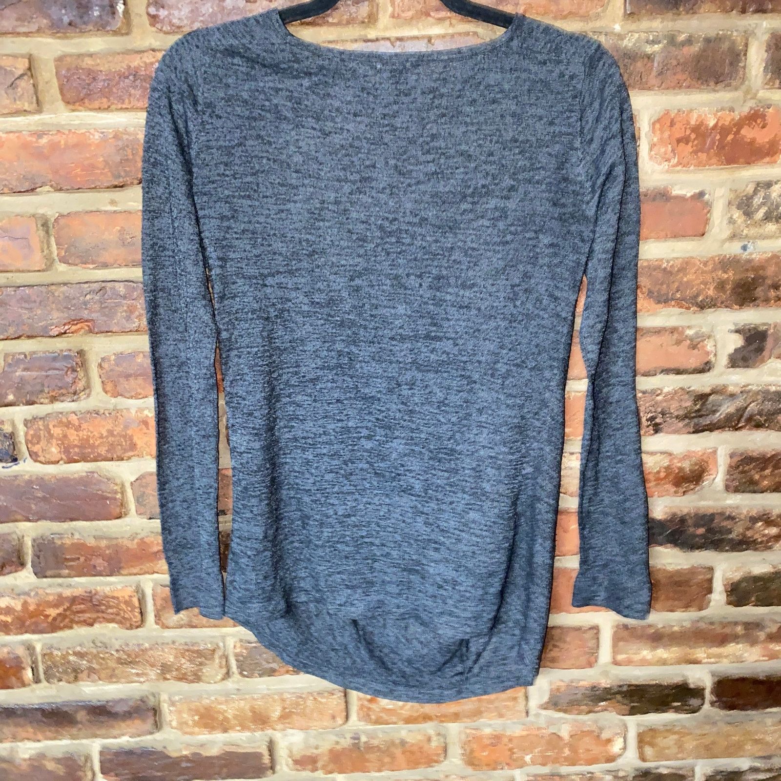 Theory Theory Gray Black Draped Calvana Galaxy Sheer Top P XS Size XS / US 0-2 / IT 36-38 - 7 Thumbnail