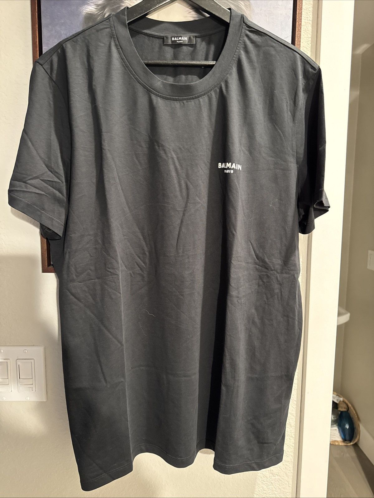 Balmain Balmain Flocked T shirt Black Size US XXL / EU 58 / 5 - 5 Thumbnail