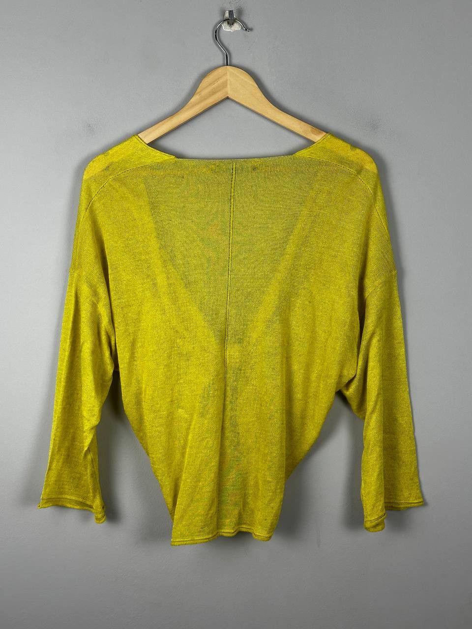 Japanese Brand Ozai N Ku Avant Garde Silk Yellow Blouse Sweater Size M / US 6-8 / IT 42-44 - 9 Thumbnail