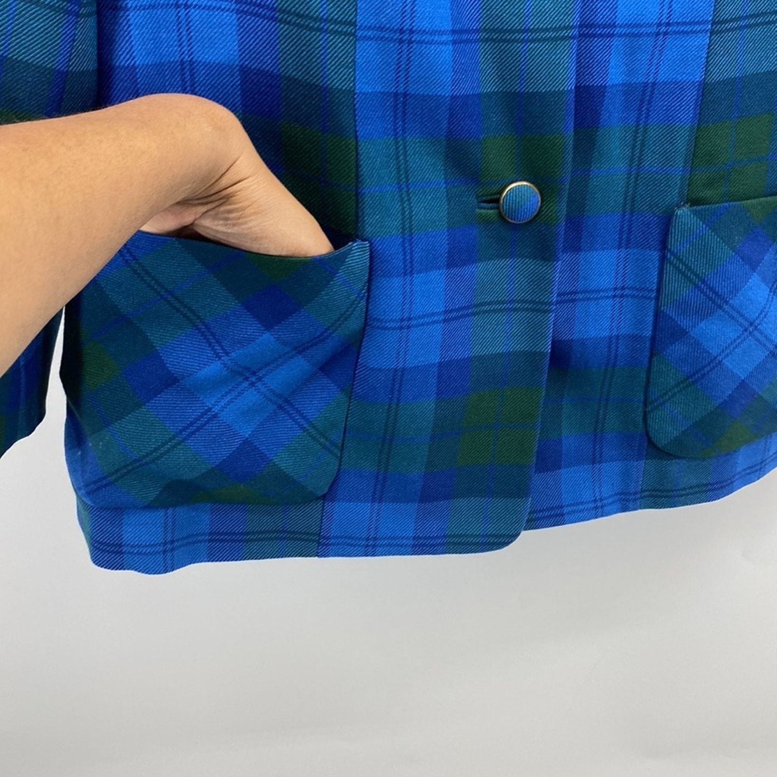 Vintage Vintage Al Jean wool plaid fitted blazer 80s academia size S Size S / US 4 / IT 40 - 6 Thumbnail