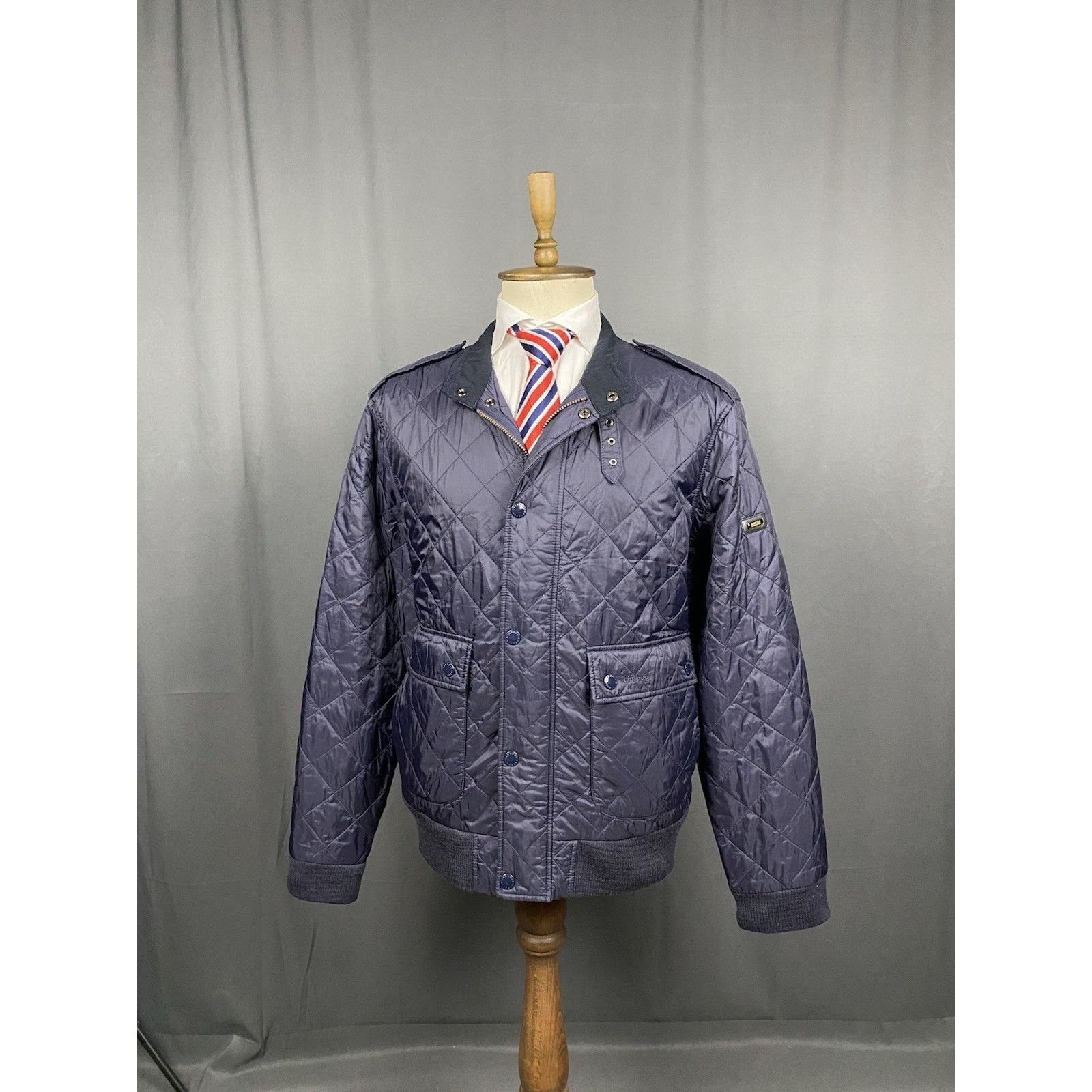 Barbour Barbour International Quilt Flyer Men's Blue Quilted Jacket Size US XXL / EU 58 / 5 - 2 Thumbnail