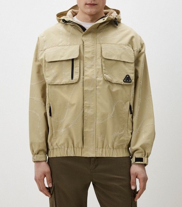 Huf HUF Barbed Wire Jacket Beige Hooded Streetwear UtilityJacket Size US L / EU 52-54 / 3 - 19 Thumbnail