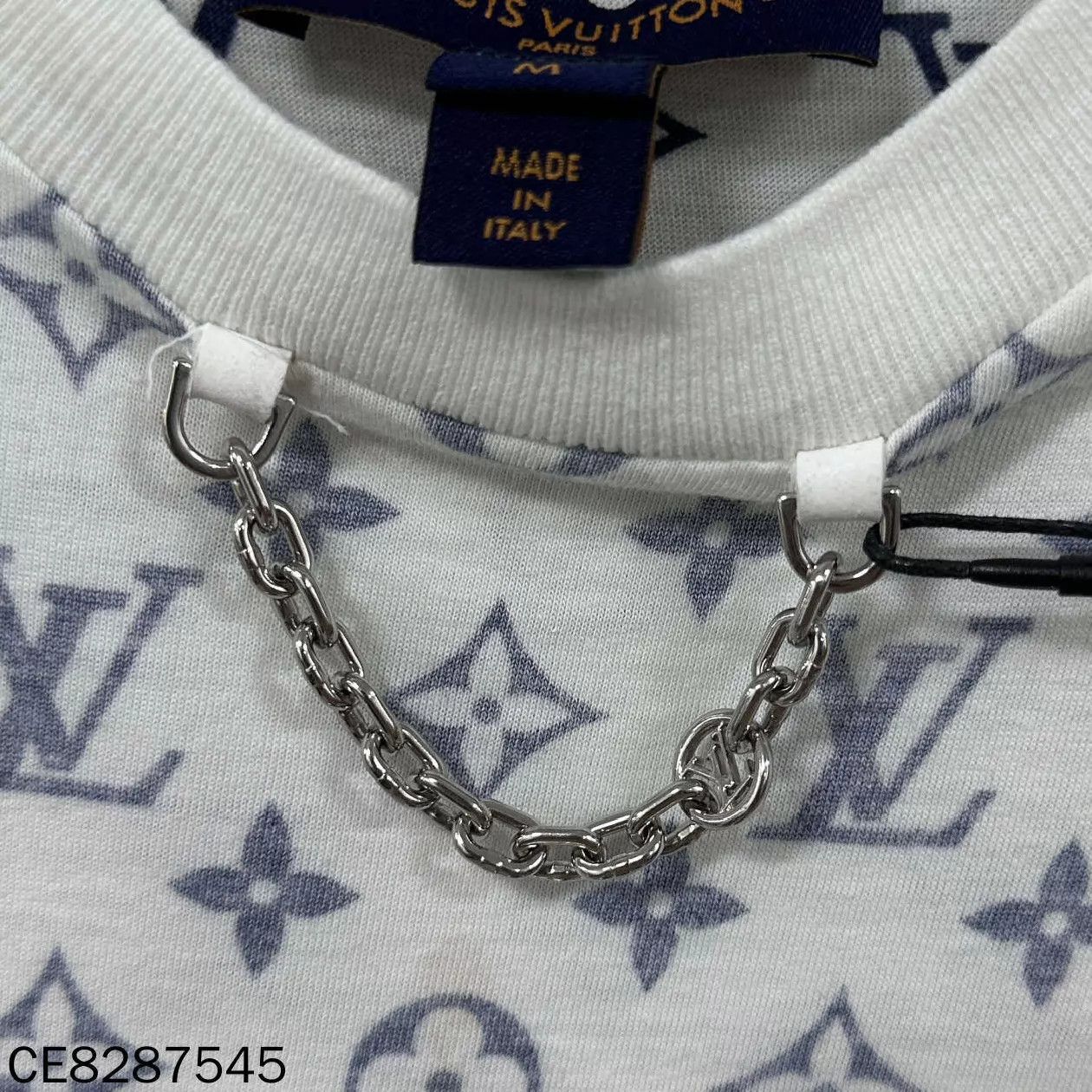 Louis Vuitton LV Allover Chain Short Tee M 95new Stain Size M / US 6-8 / IT 42-44 - 6 Thumbnail