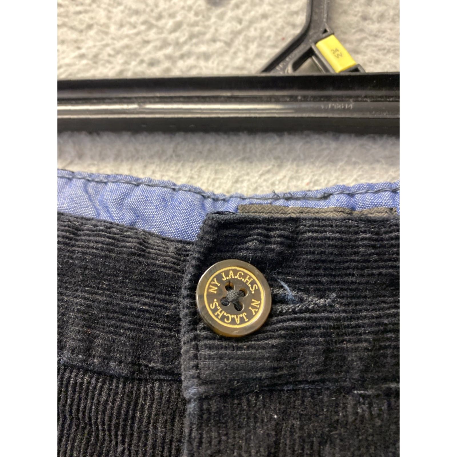 Vintage JACHS New York Pants Mens 32 Inseam 32 Black Corduroy Stretch Straight Cotton Blend Regular Size US 32 / EU 48 - 2 Thumbnail