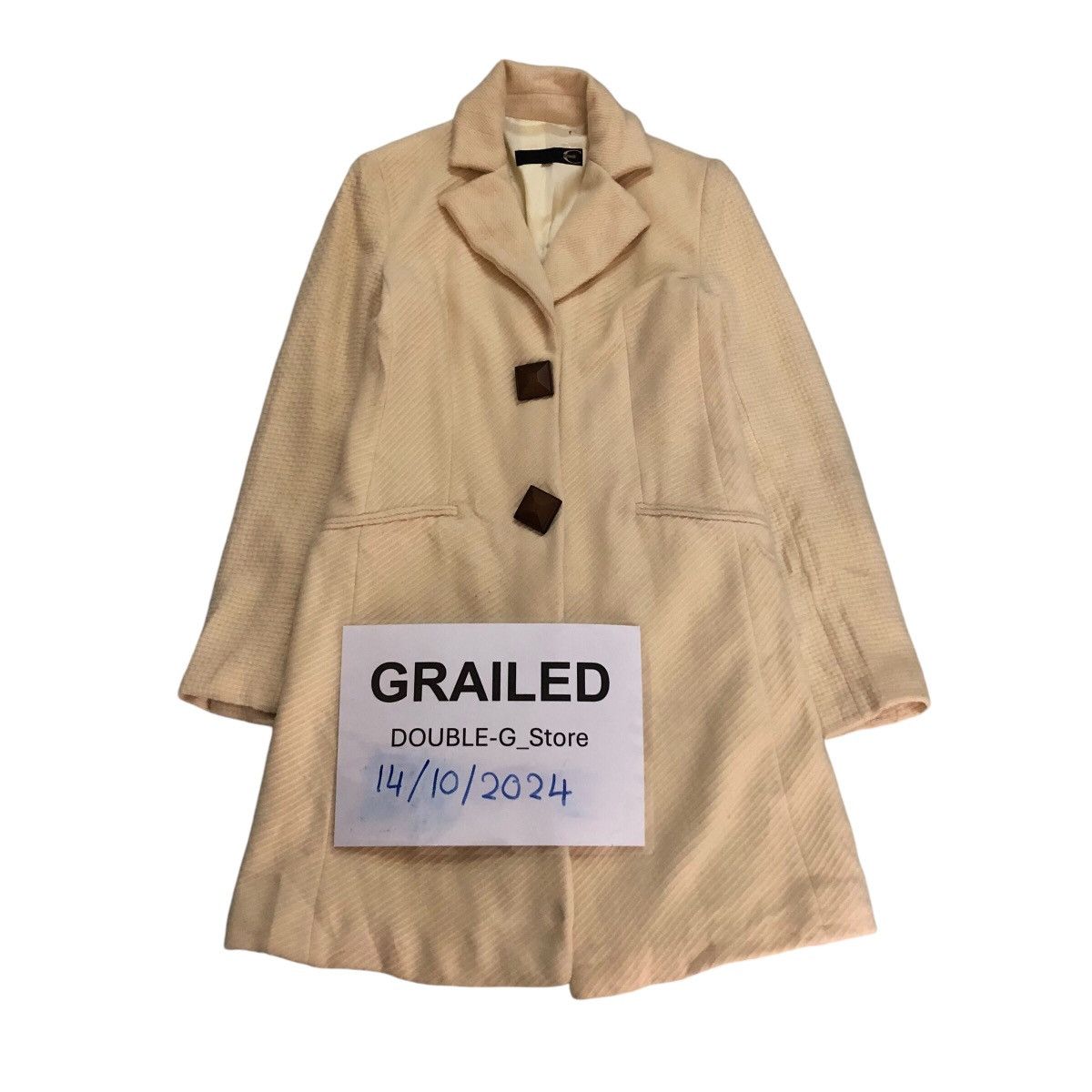 Designer × Just Cavalli 📌Just Cavalli Cream Coats Jacket Size S / US 4 / IT 40 - 1 Thumbnail