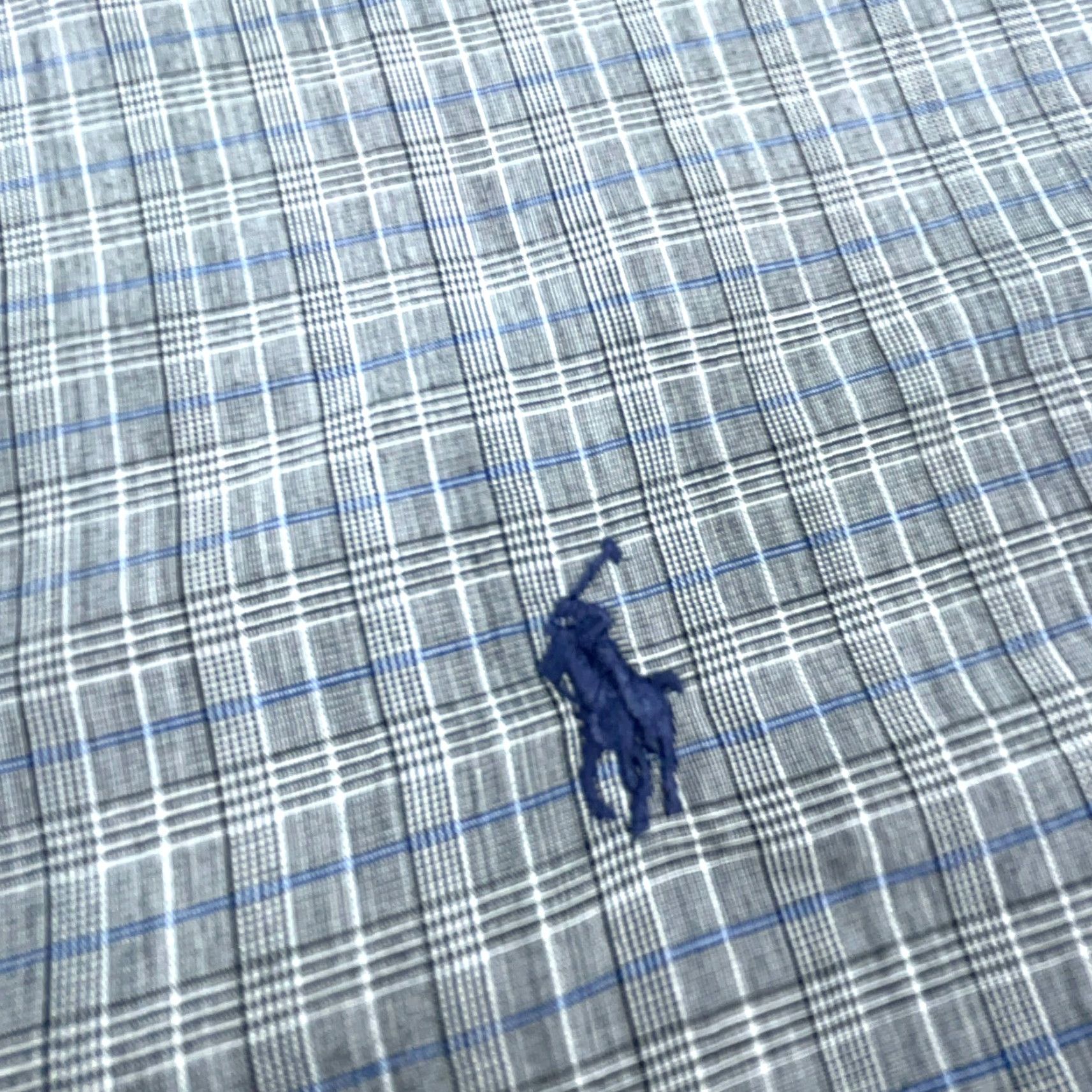 Ralph Lauren Ralph Lauren Shirt Men Gray Blue Button Up Glen Check Plaid Dress Sz XL 17.5 34 Size 48R - 4 Thumbnail