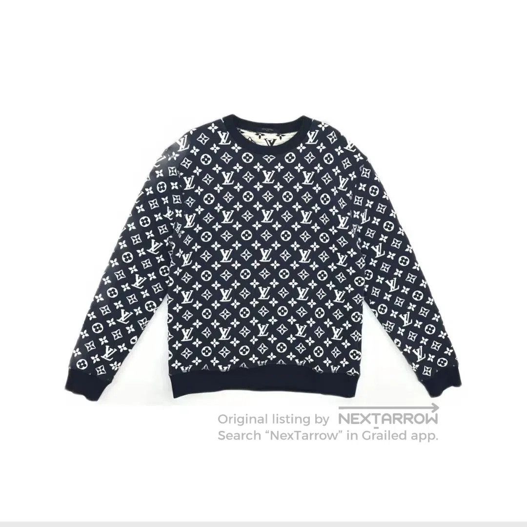 Louis Vuitton blue patterned crew neck sweatshirt from louis vuitton. Size US M / EU 48-50 / 2 - 1 Thumbnail