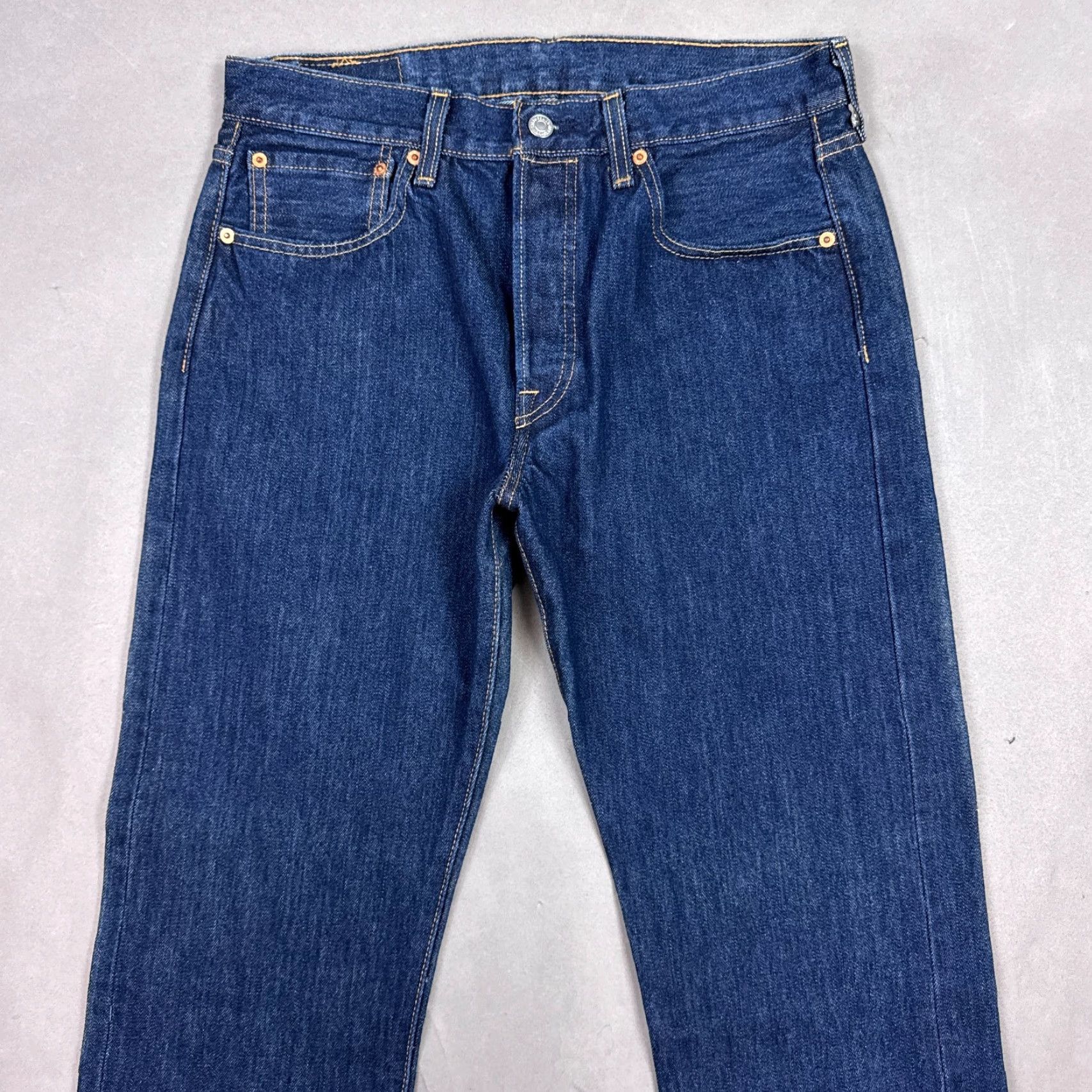 Levi's VINTAGE Levi's 501 Jeans Mens 32x34 Blue Button Fly Denim Pants Faded Straight Dark Work Size US 32 / EU 48 - 3 Thumbnail