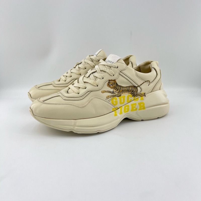 Gucci Gucci Rhyton Tiger Leather Sneakers for Men - Size US 8 / EU 41 - 1 Thumbnail