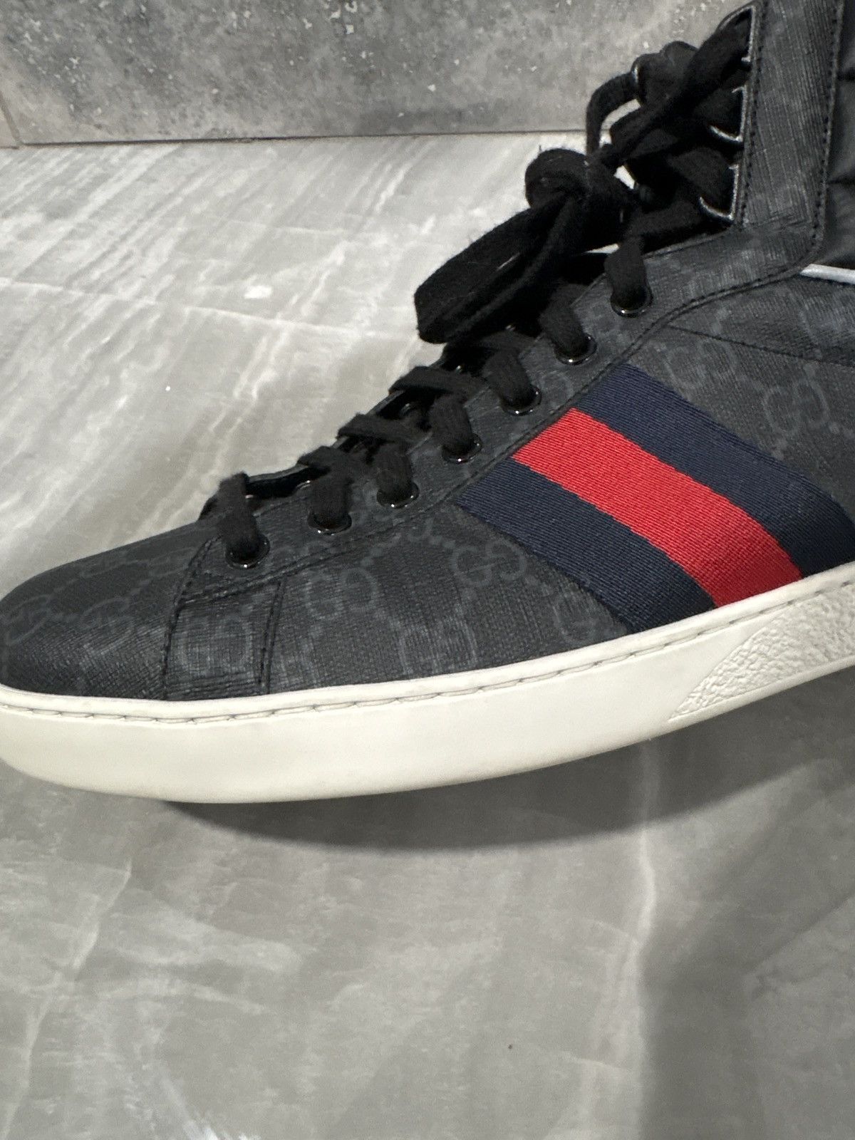 Gucci Gucci Ace GG high top sneakers Size US 10 / EU 43 - 4 Thumbnail