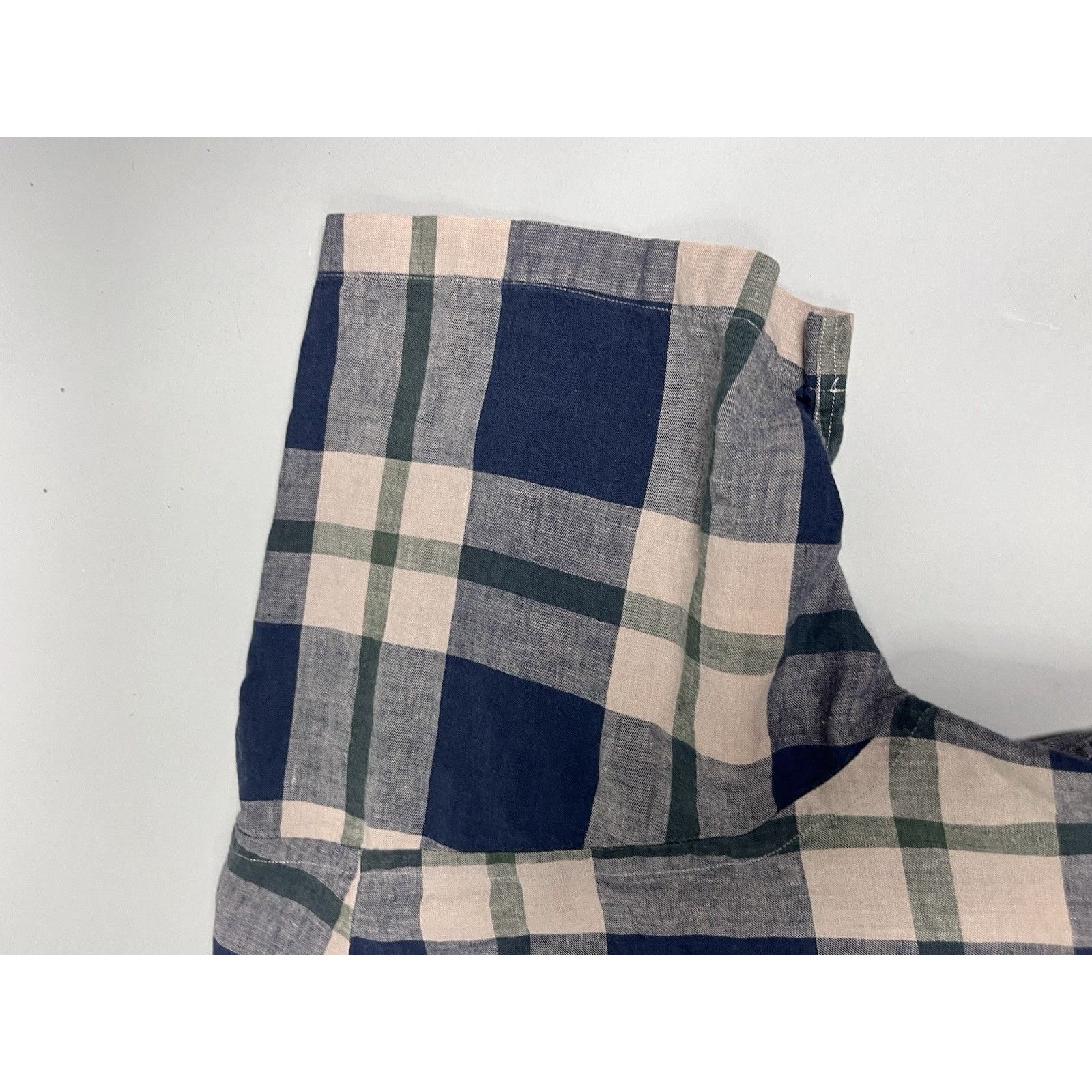 Tommy Hilfiger Tommy Hilfiger Linen Blend Short Sleeve Button Down Plaid Sh Size US L / EU 52-54 / 3 - 4 Thumbnail