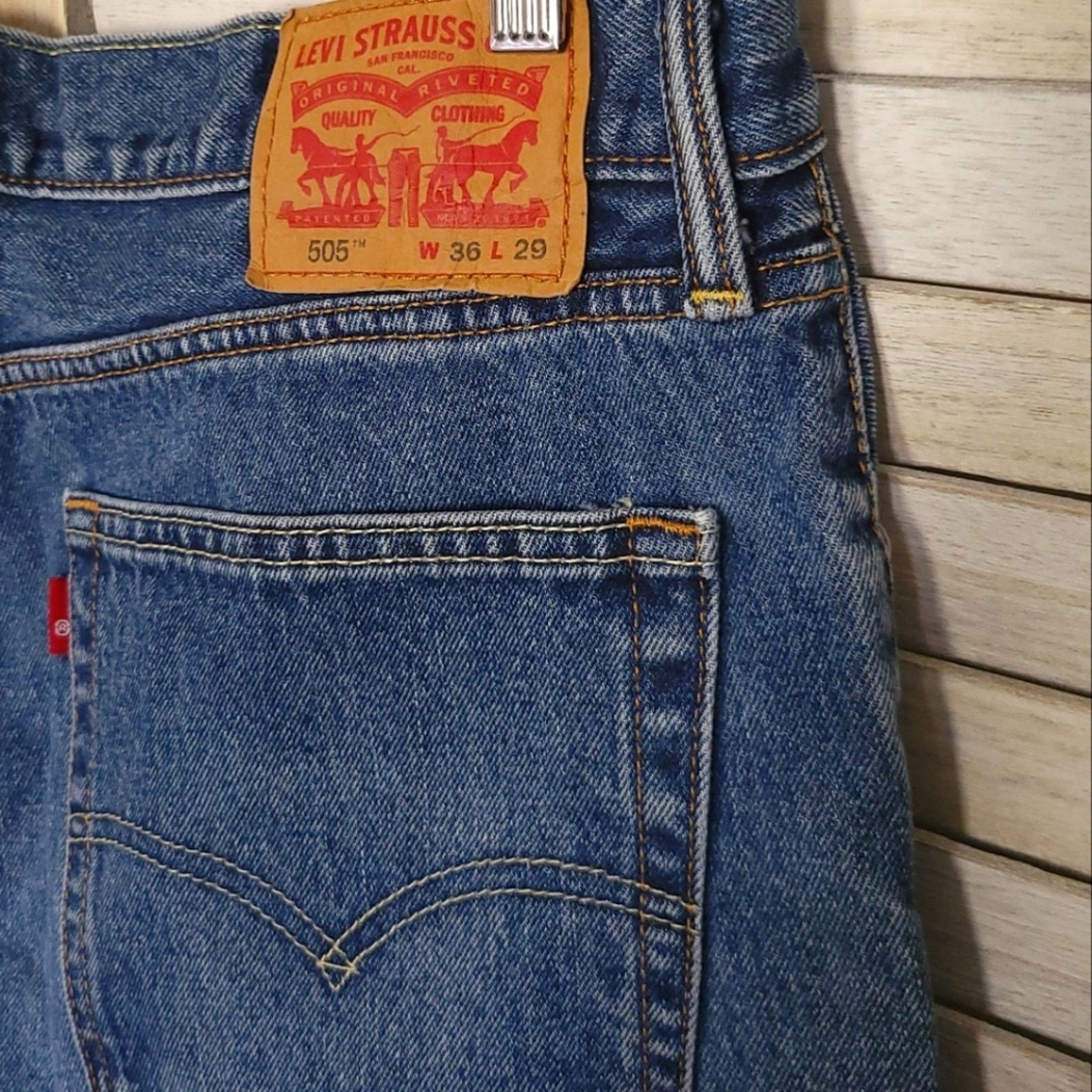 Levi's Levi's 505 Mens Jeans Size 36 36x29 Straight Leg Blue Denim Size US 36 / EU 52 - 9 Thumbnail