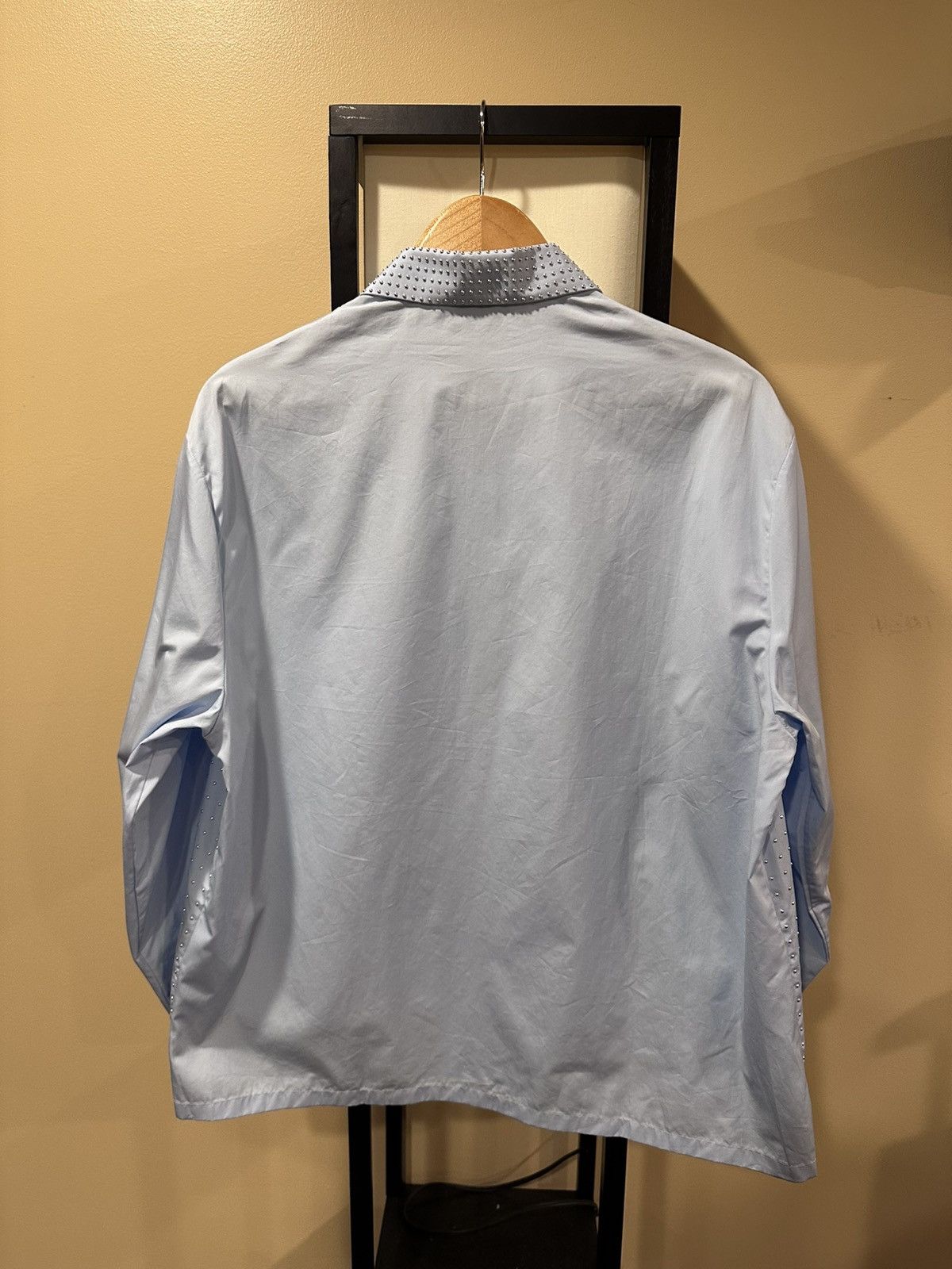 Prada Prada Light Blue Studded Embellished Zip Up Shirt Jacket Size US XL / EU 56 / 4 - 21 Thumbnail