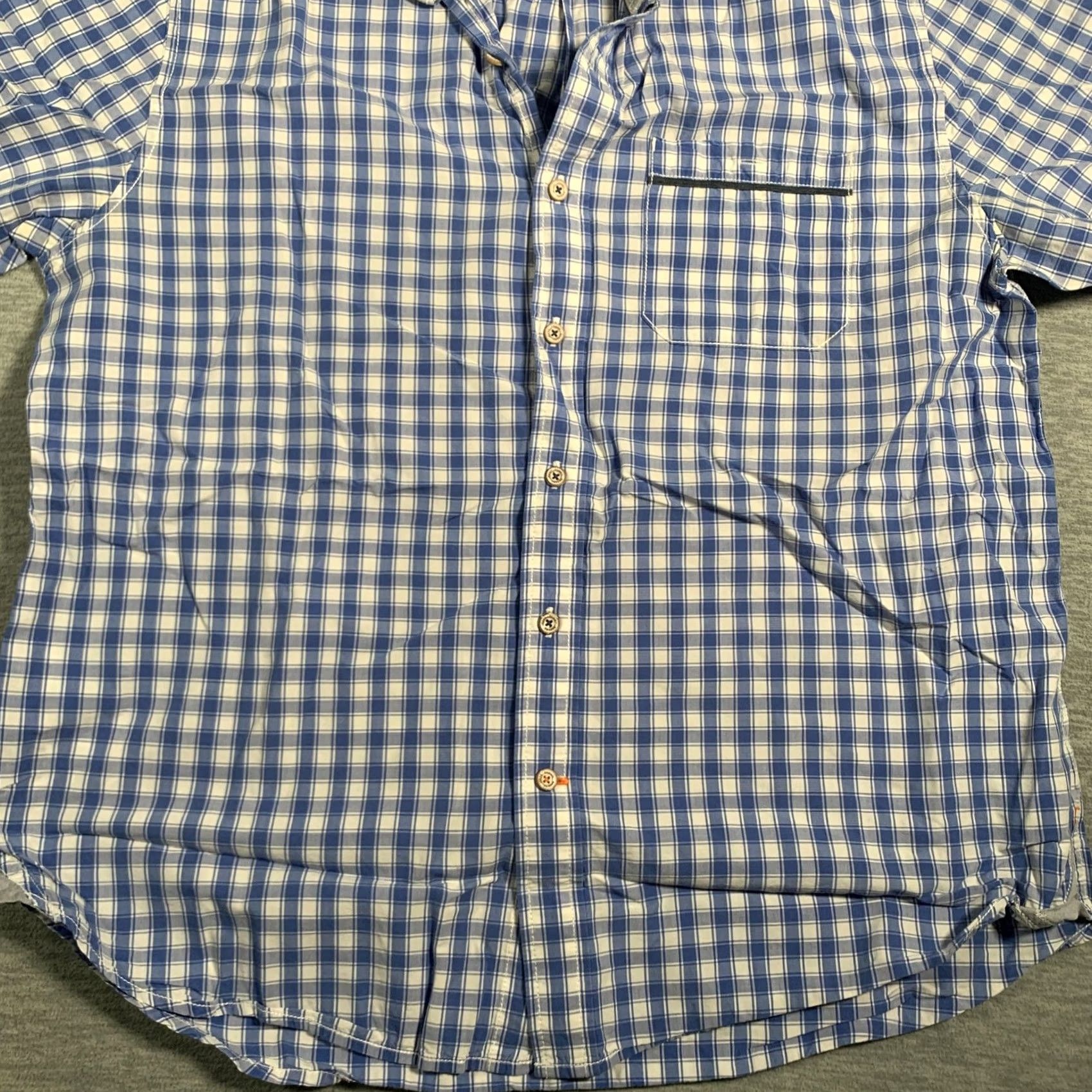 Tommy Bahama Tommy Bahama Shirt Mens M Blue White Plaid Short Sleeve Pocket Button-Down Casual Size US M / EU 48-50 / 2 - 3 Thumbnail