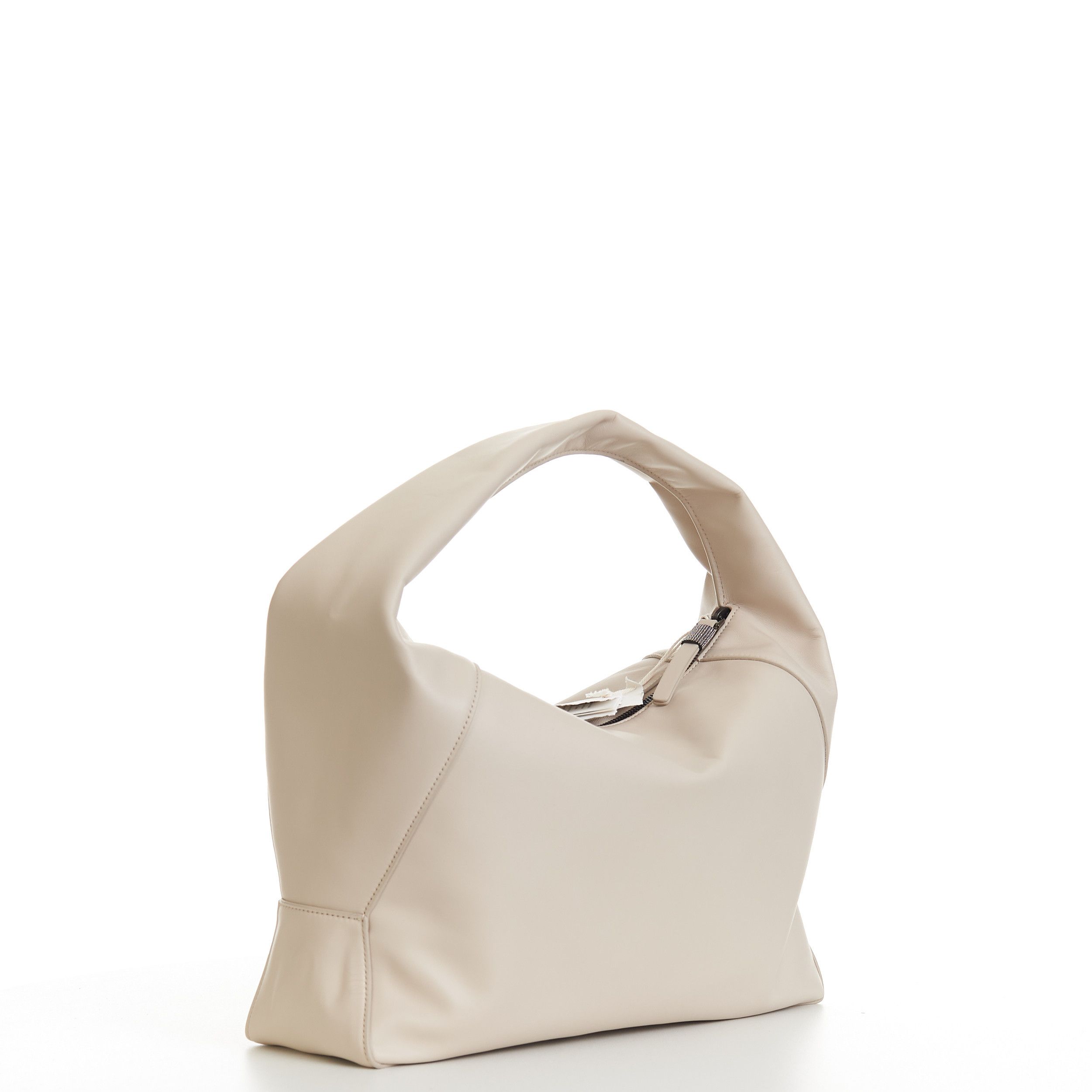 Brunello Cucinelli Hobo Bag In Brown Calfskin Leather Size ONE SIZE - 5 Thumbnail