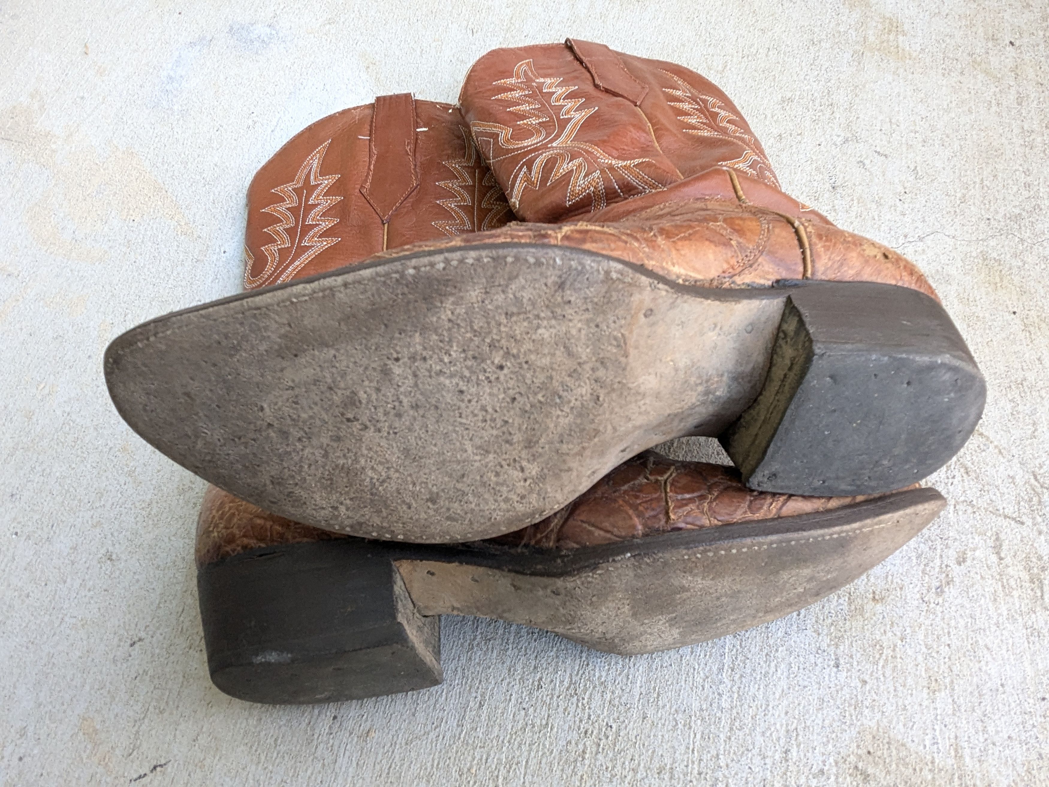 Genuine Leather × Vintage Vintage Cowboy Boots Brown 10 Leather USA Size US 10 / EU 43 - 15 Thumbnail