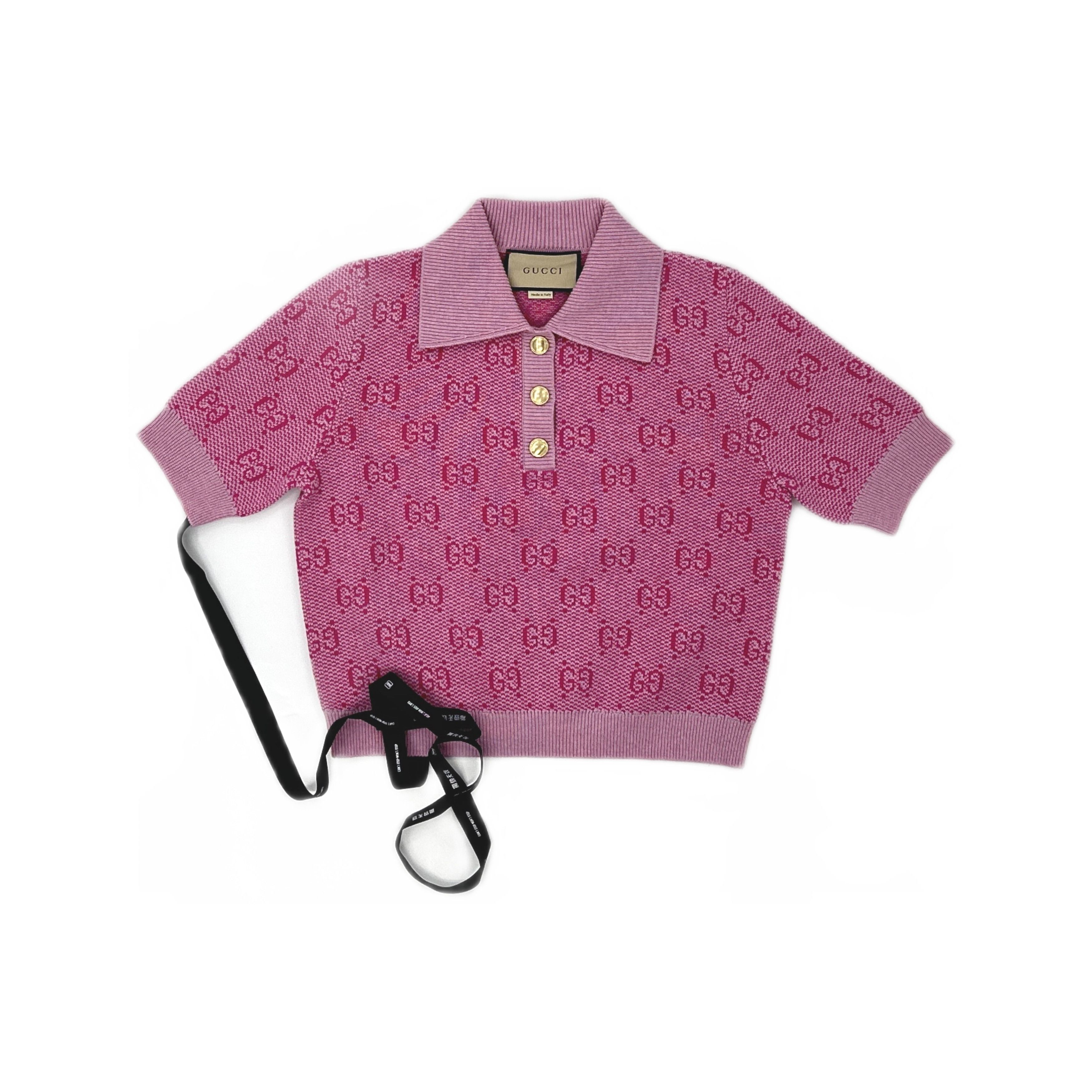 Gucci Gucci Logo Knit Polo Shirt Size S Size S / US 4 / IT 40 - 1 Thumbnail