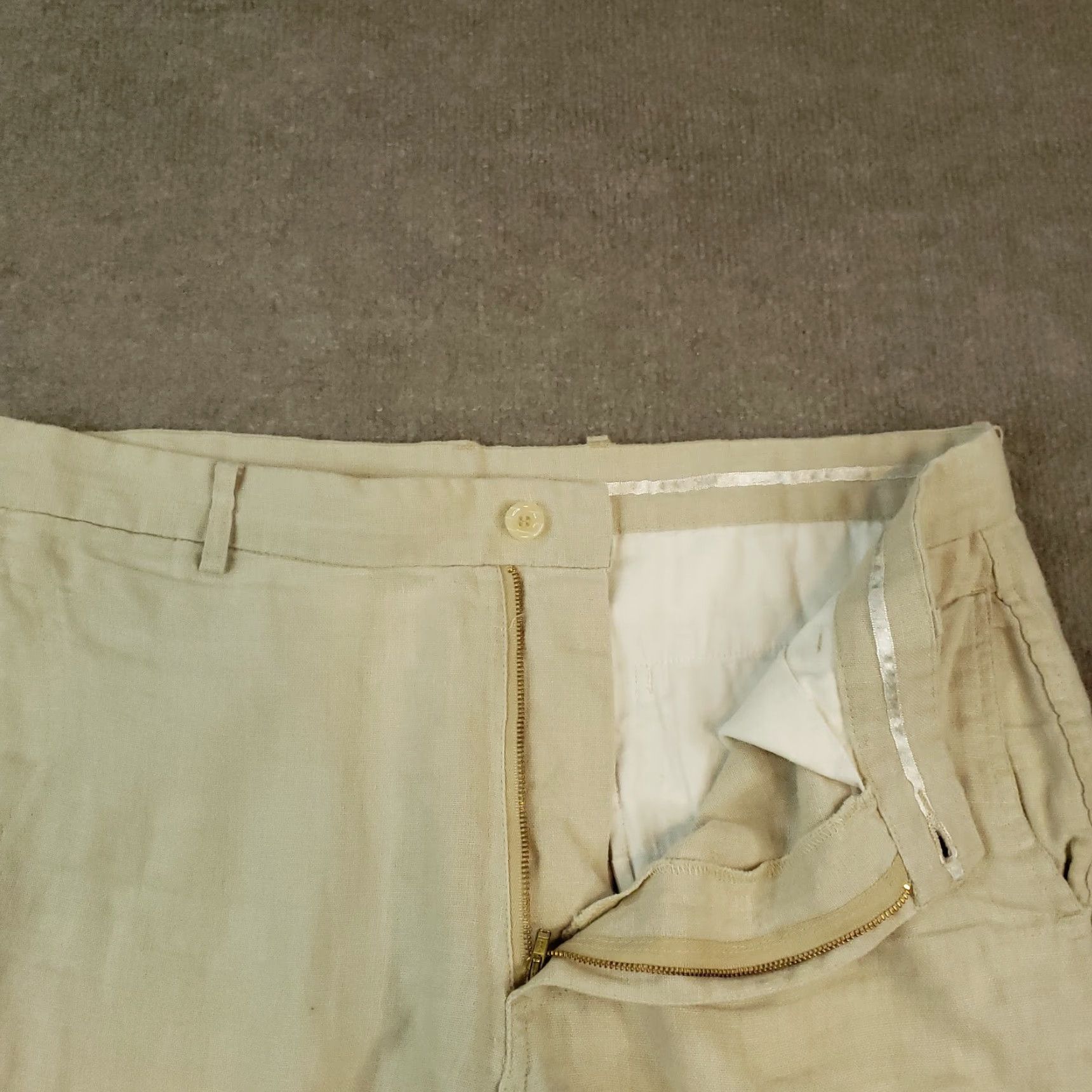 Vintage Island Importer Mens Dress Pants 36x30 Beige Linen Straight Leg Casual Pant Mens Size US 36 / EU 52 - 6 Thumbnail