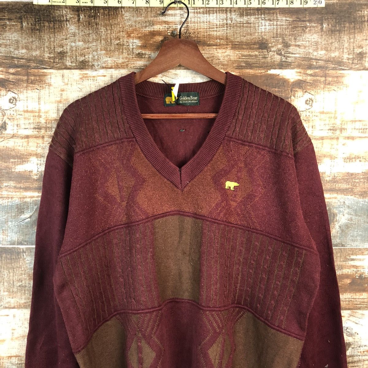 Homespun Knitwear × Japanese Brand DL Golden Bear Maroon Knitwear #C502 Size US L / EU 52-54 / 3 - 2 Thumbnail