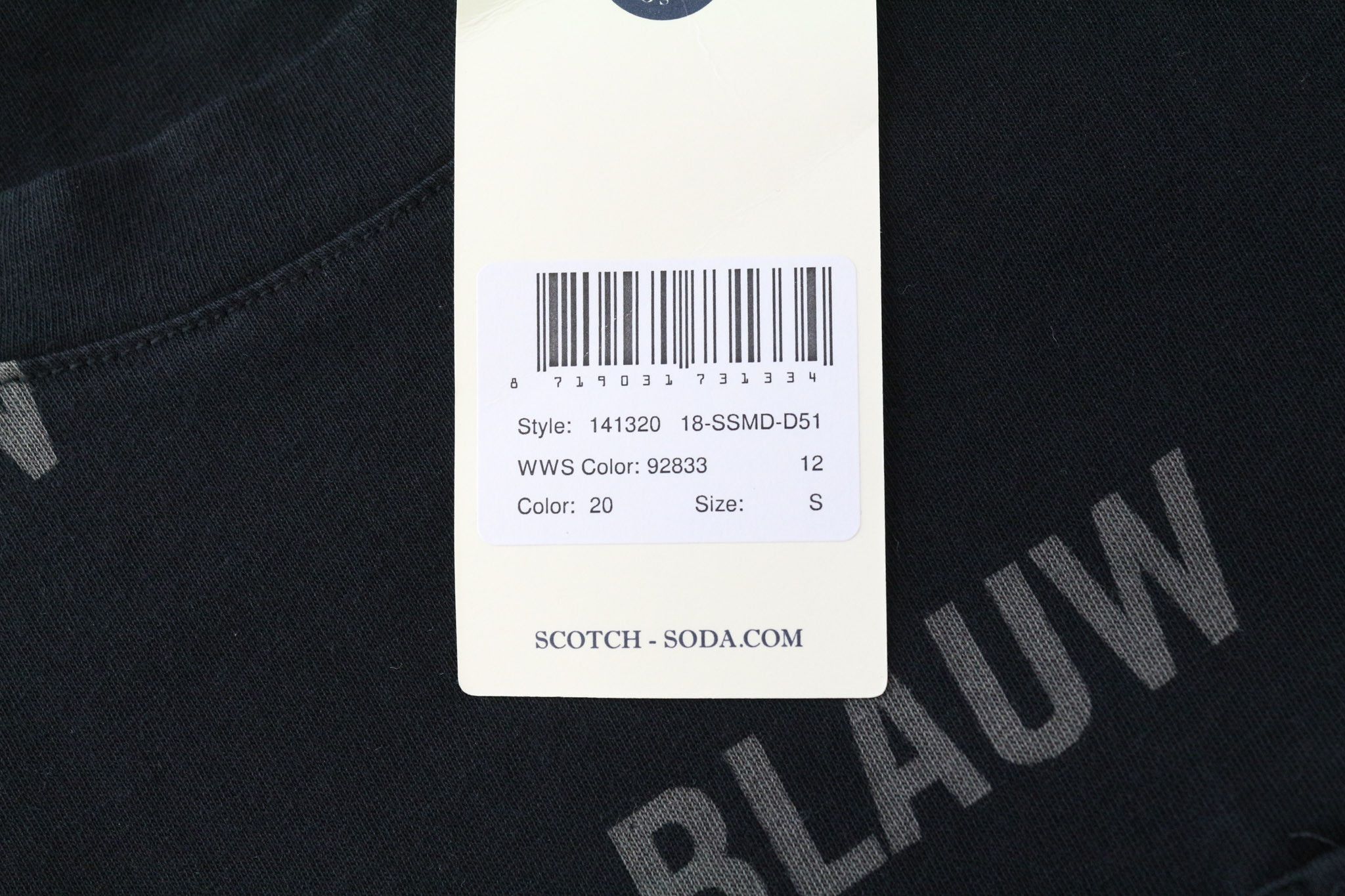 Scotch & Soda S Black Cotton Jersey Graphic Logo T-Shirt 75605 Size US S / EU 44-46 / 1 - 5 Thumbnail