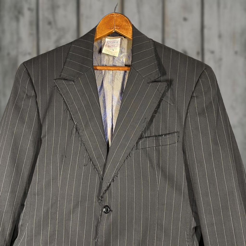 Dolce & Gabbana Dolce&Gabbana Blazer Jacket Mens Size 40 Striped Black Two-Button Single-Breasted 2 Piece Classic Designer Special Occasion Mantel Jacket Mens Size 40R - 1 Thumbnail