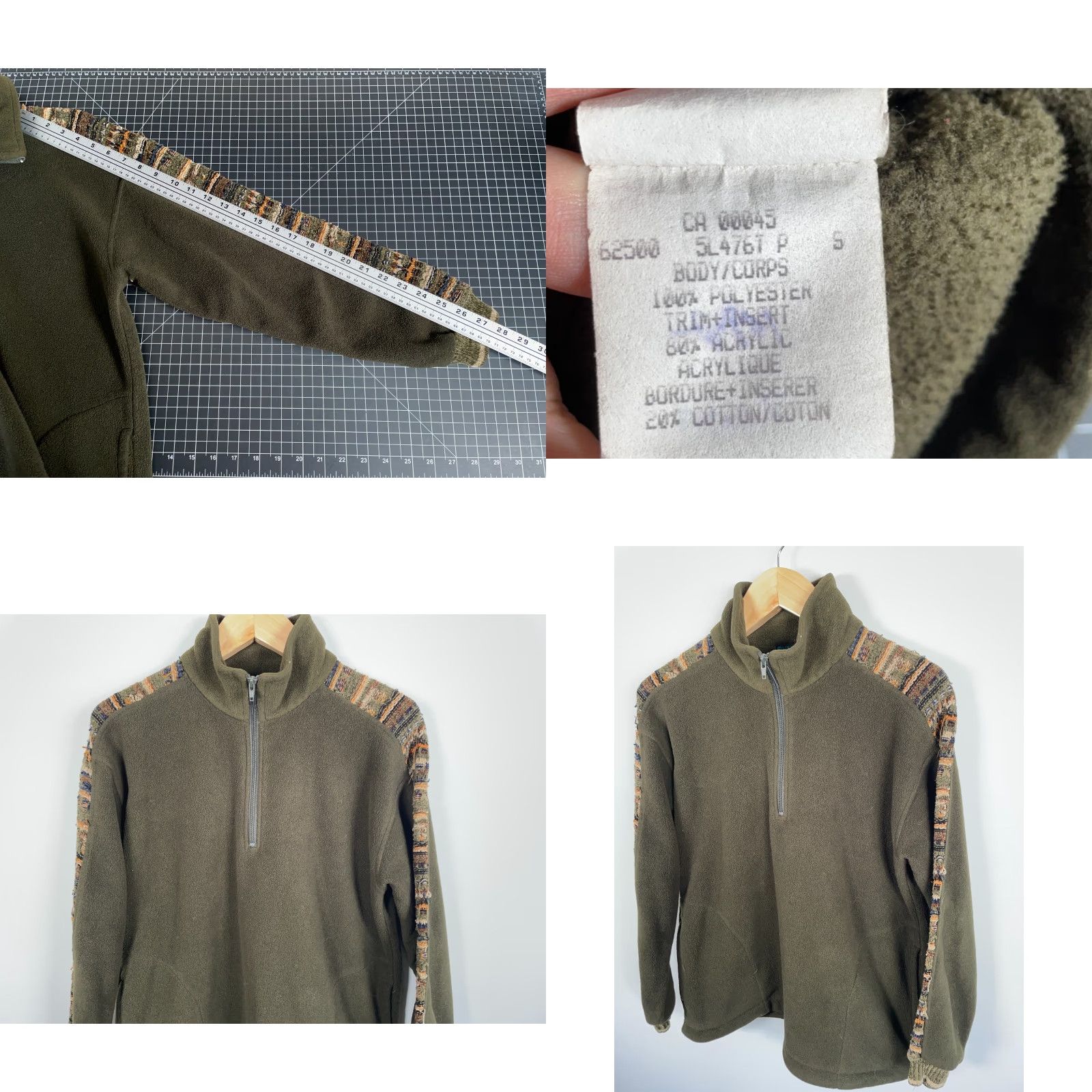 Vintage VINTAGE Rivers Edge Jacket 1/4 Zip Fleece Men’s Small Green Coogi Sweater Style Sleeve Panels Mens Jacket Size US S / EU 44-46 / 1 - 8 Thumbnail