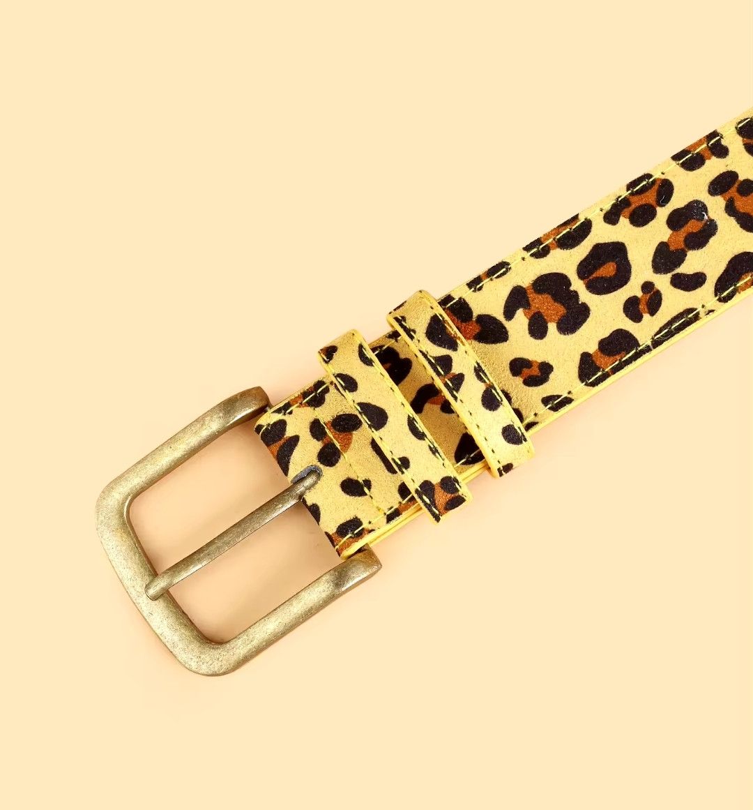 Japanese Brand × Vintage Yellow Leopard Printed Belt Size ONE SIZE - 2 Thumbnail