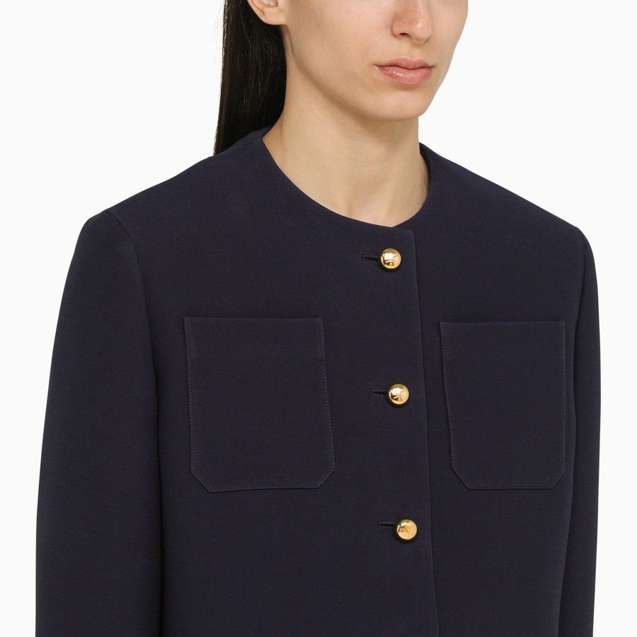 Prada o1d2blof0924 Single-breasted Jacket in Blue Size M / US 6-8 / IT 42-44 - 4 Thumbnail
