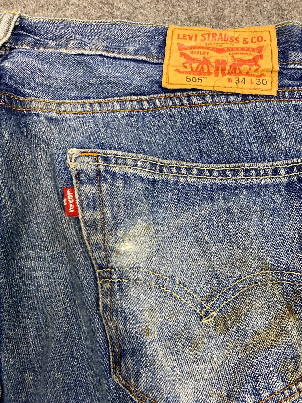 Levi's levis 505 relaxed fit distressed denim nice design Size US 36 / EU 52 - 7 Thumbnail