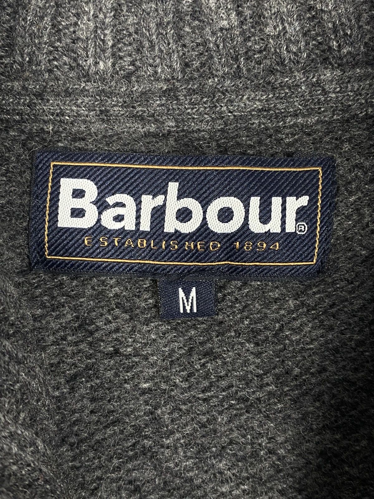 Barbour Barbour Wool Half Zip Sweater Elbow Patch Knit Grey Size M Size US M / EU 48-50 / 2 - 12 Thumbnail