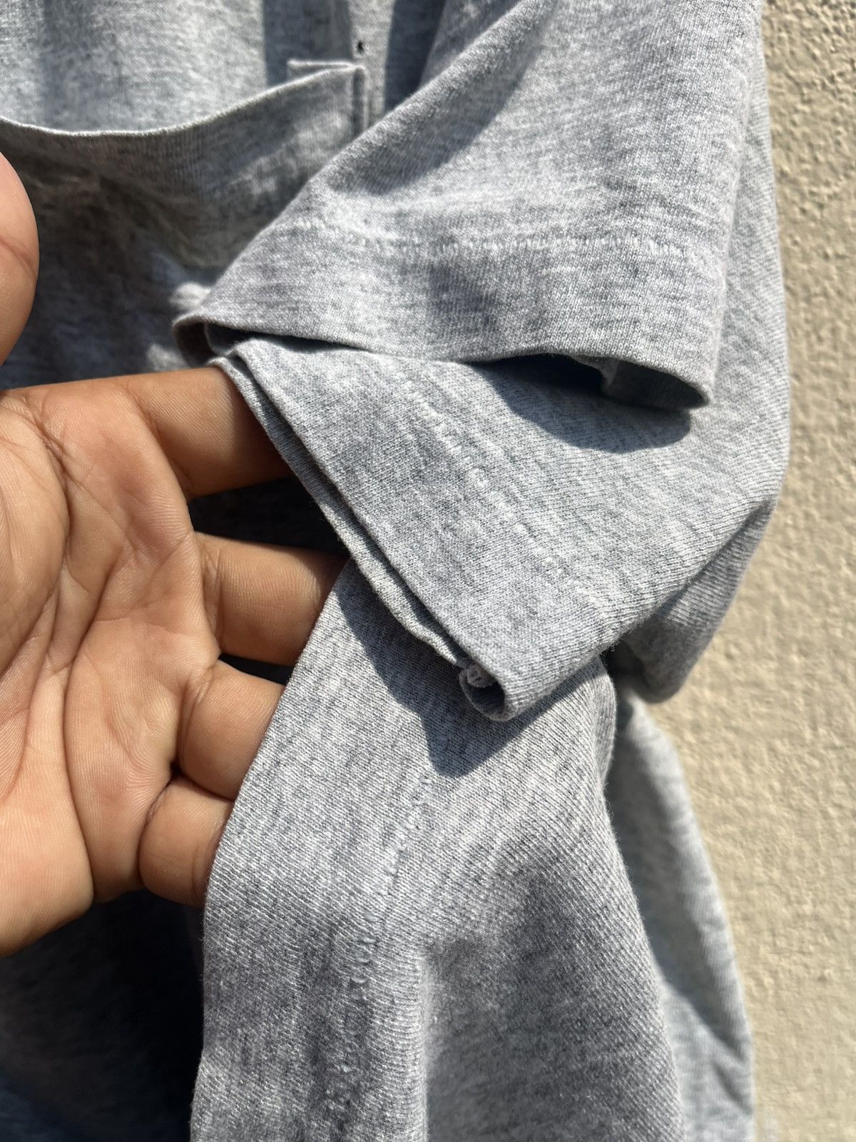 Vintage Heather Grey Pocket Tee 90s’ Size US L / EU 52-54 / 3 - 3 Thumbnail