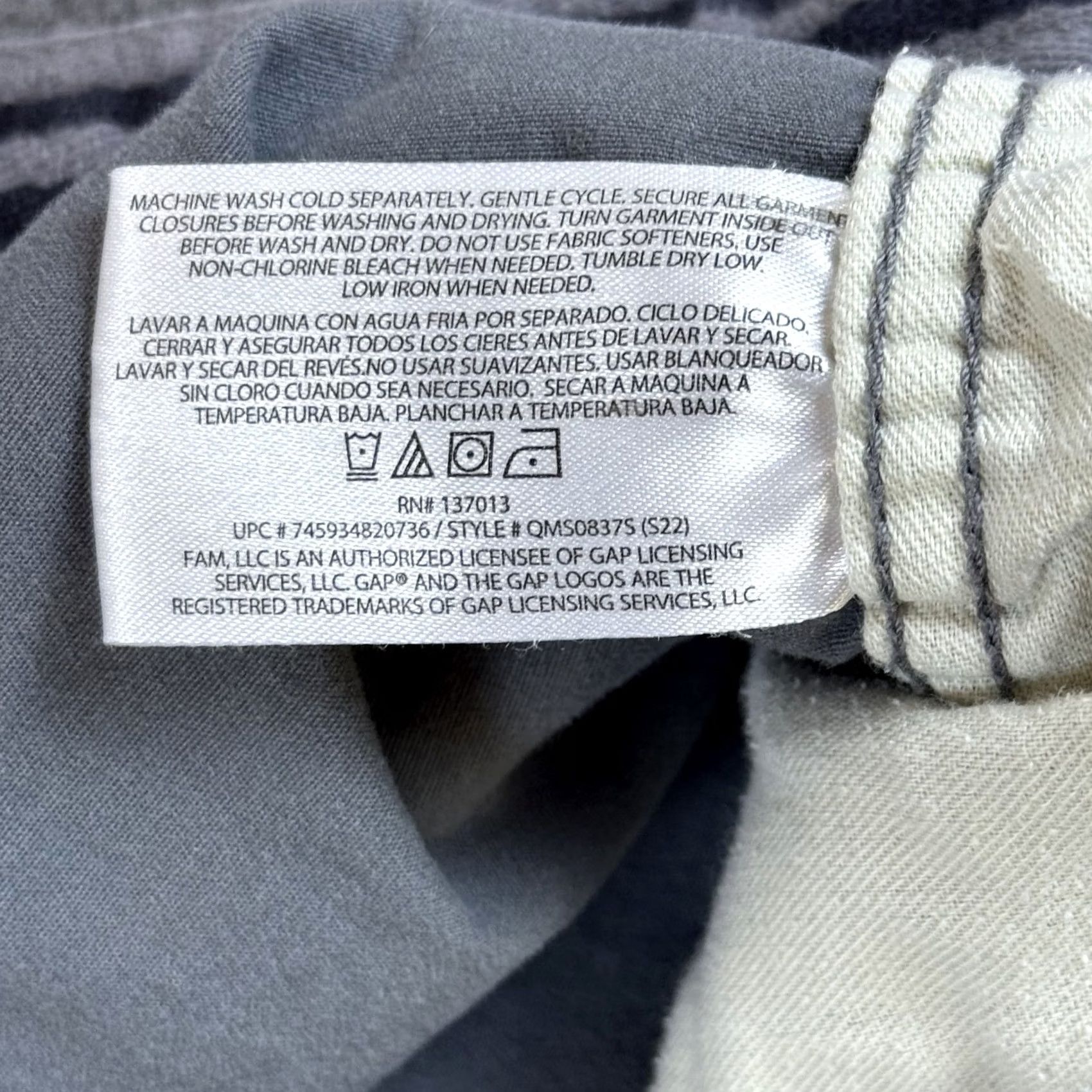 Gap GAP Shorts Mens 2XL Gray Casual Drawstring Stretch Elastic Waist Pockets Size US 39 - 4 Thumbnail