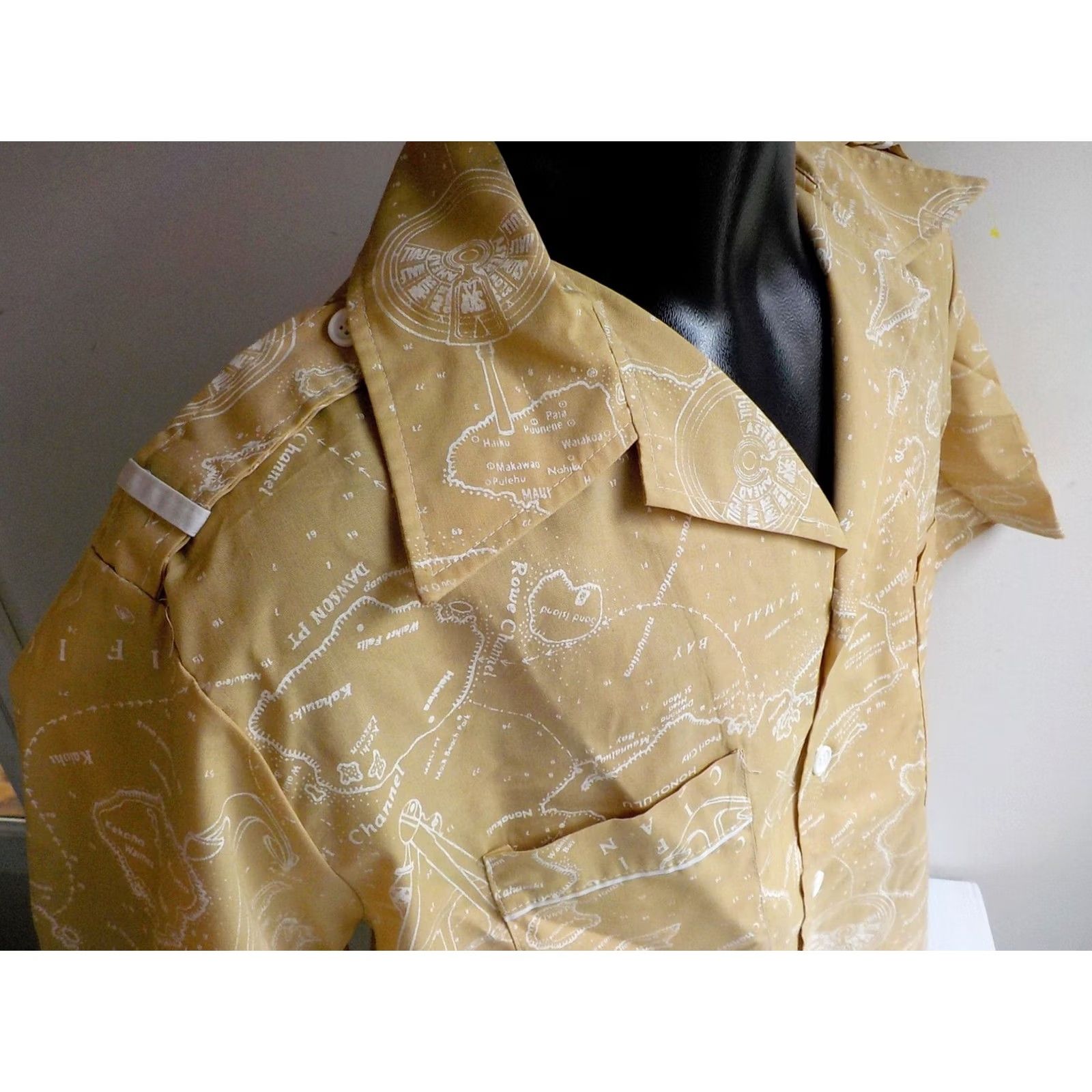 Jantzen VINTAGE JANTZEN SHIRT Hawaiian Print Beige/Ivory SS Hawaii Map Print Shirt L Regular Short Sleeve Men's Size US L / EU 52-54 / 3 - 3 Thumbnail