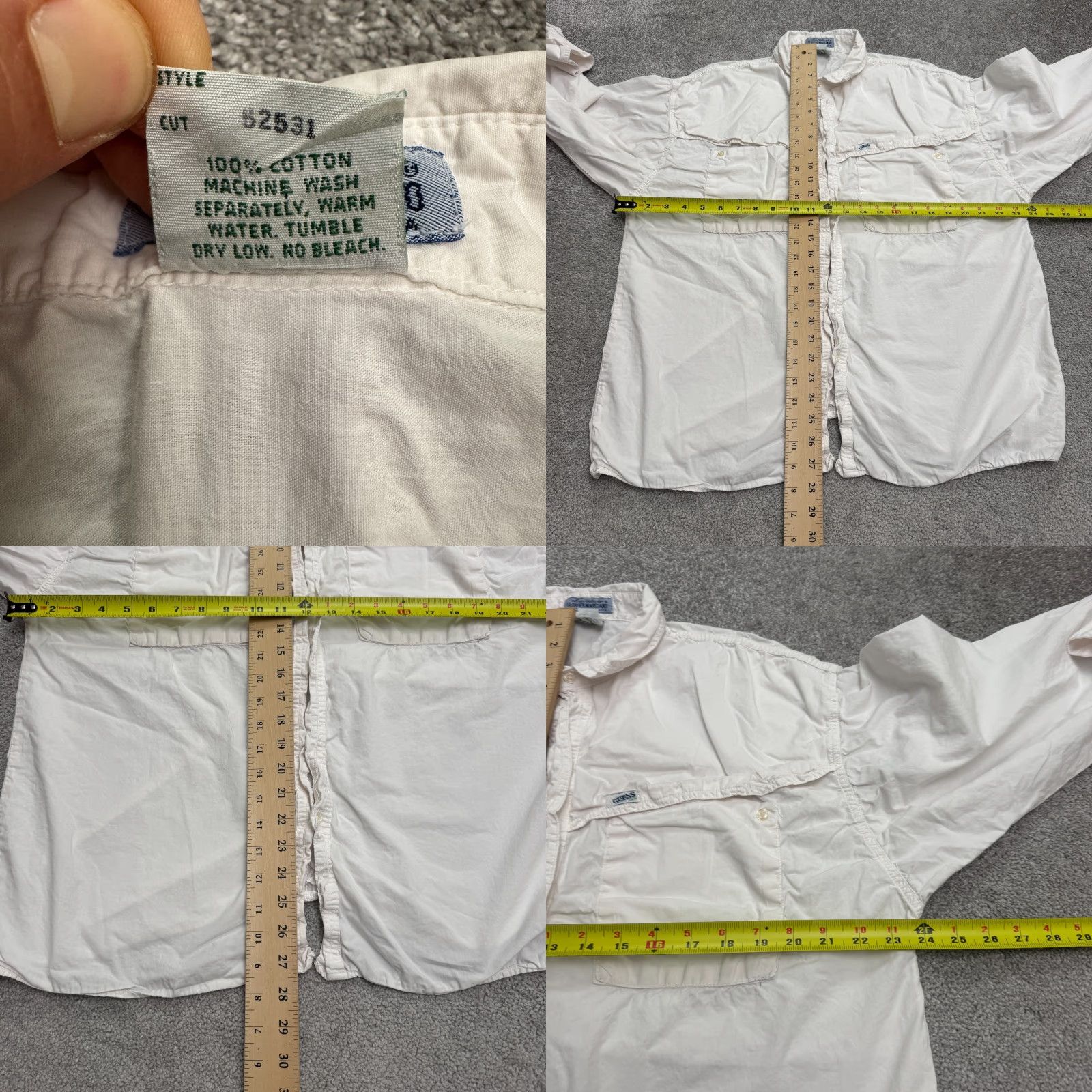 Vintage VINTAGE Georges Marciano Shirt Mens 4 Button-Down White Cotton Long Sleeve 90s Classic Outdoor Preppy Casual Workwear Bagged? Size US S / EU 44-46 / 1 - 9 Thumbnail