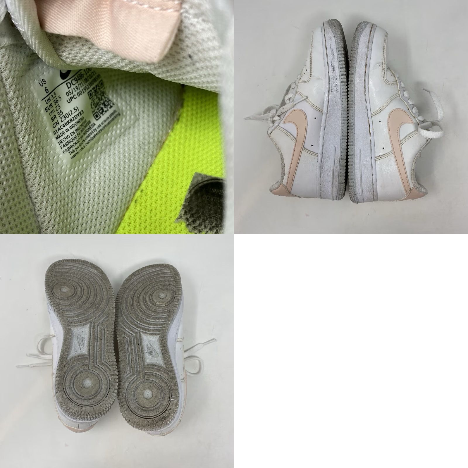Nike Nike Air Force 1 Womens Low Top Sneakers DC9486-100 White Pink 6 Size US 6 / IT 36 - 8 Thumbnail