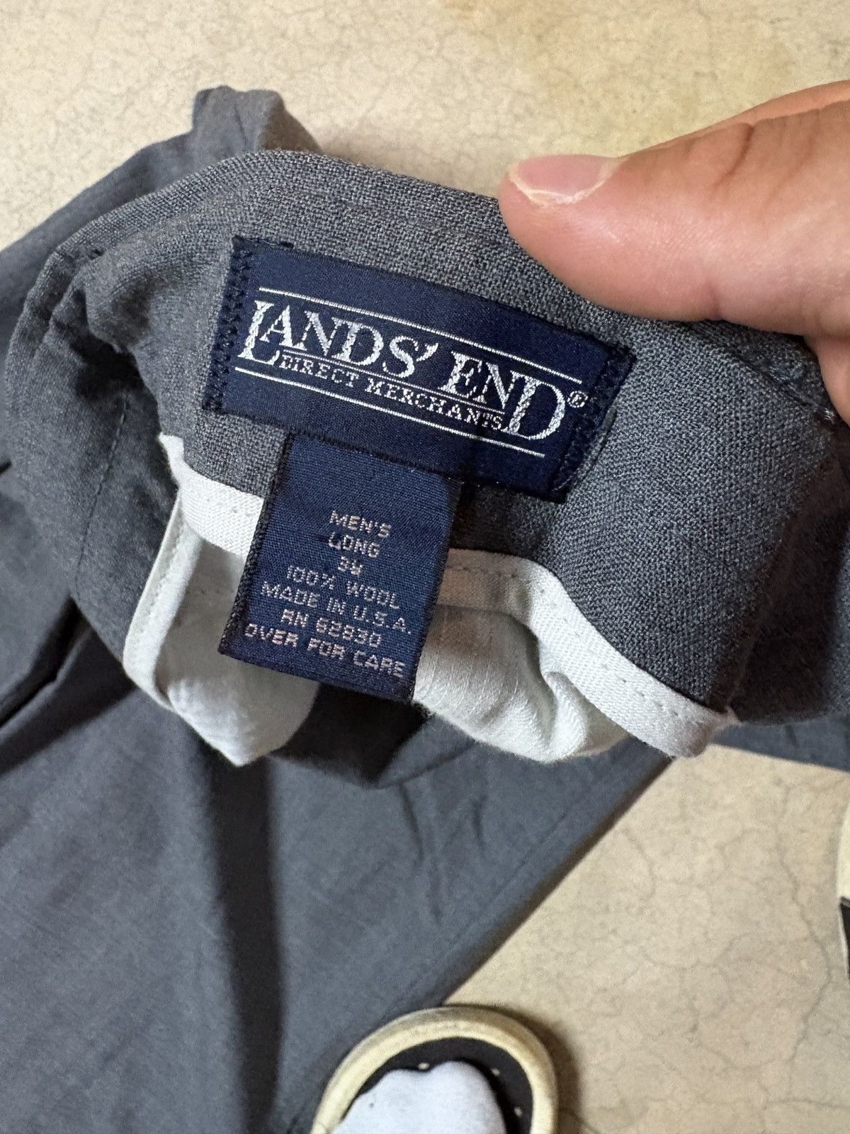 Lands' End Vintage 90’s Lands’ End Wool Slacks Pants Gray Made In USA Size US 38 / EU 54 - 4 Thumbnail