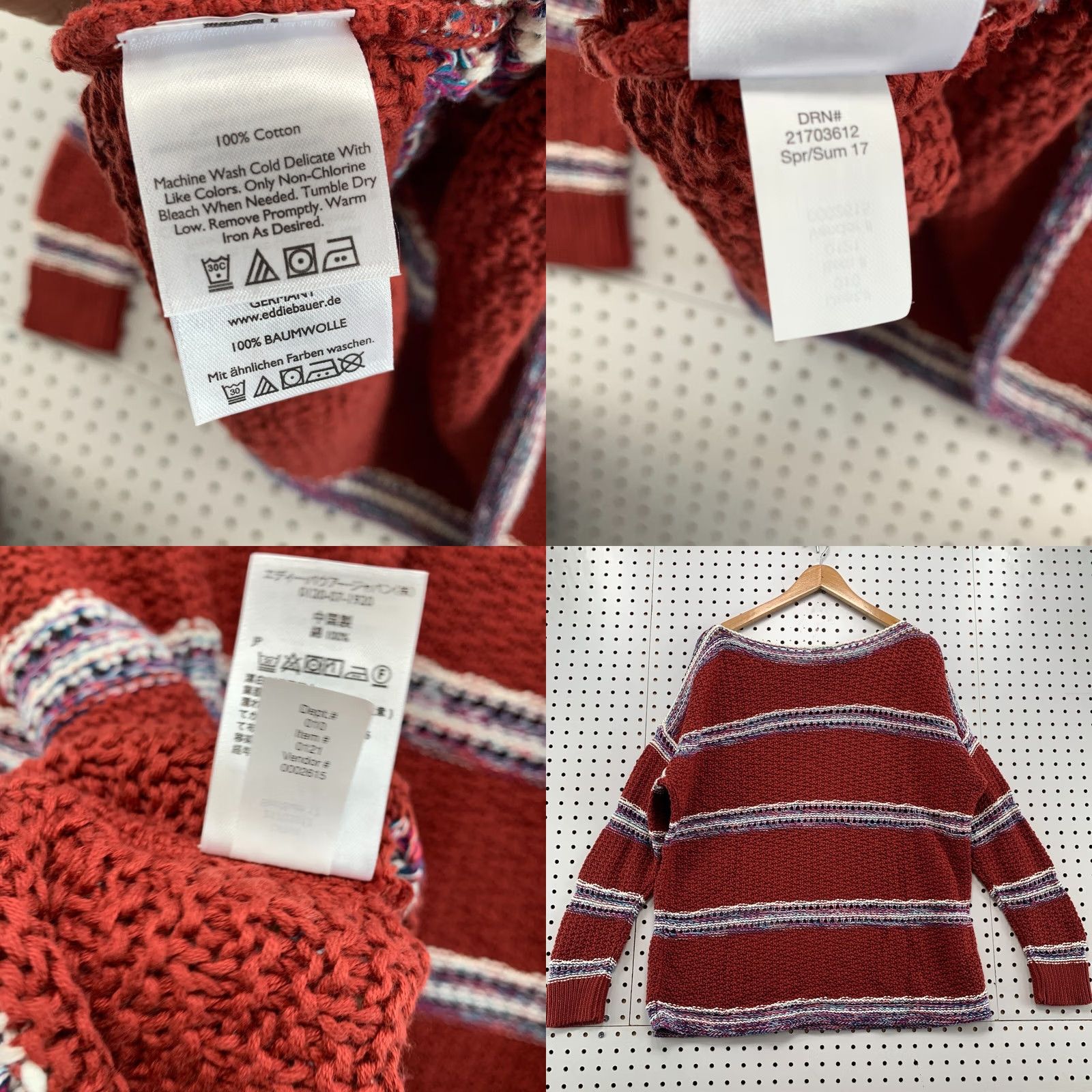 Eddie Bauer Eddie Bauer Knit Boat Neck Sweater Red Striped Womens XL NWT Size XL / US 12-14 / IT 48-50 - 8 Thumbnail