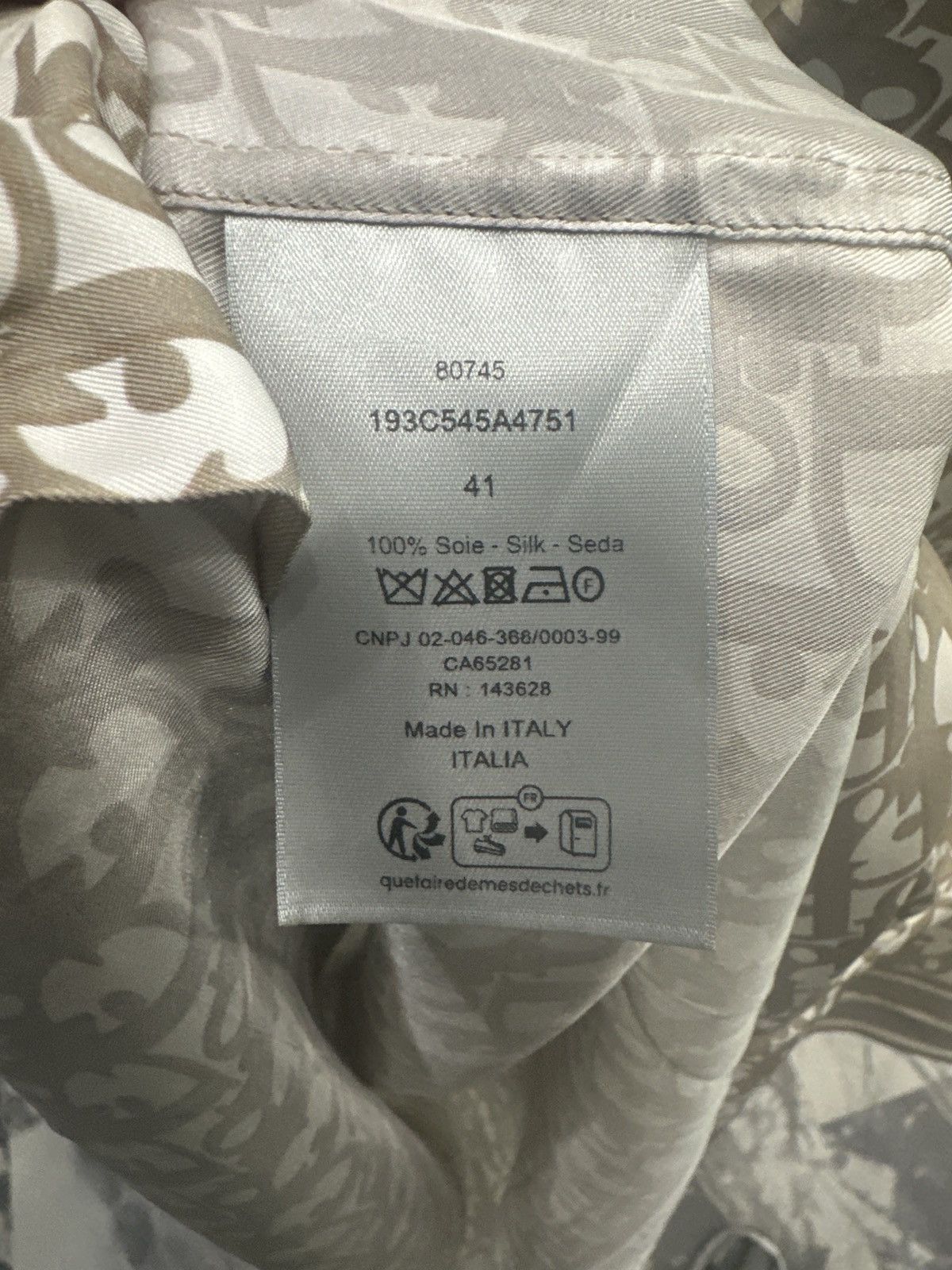 Dior Dior Homme beige monogram silk shirt Size US L / EU 52-54 / 3 - 4 Thumbnail