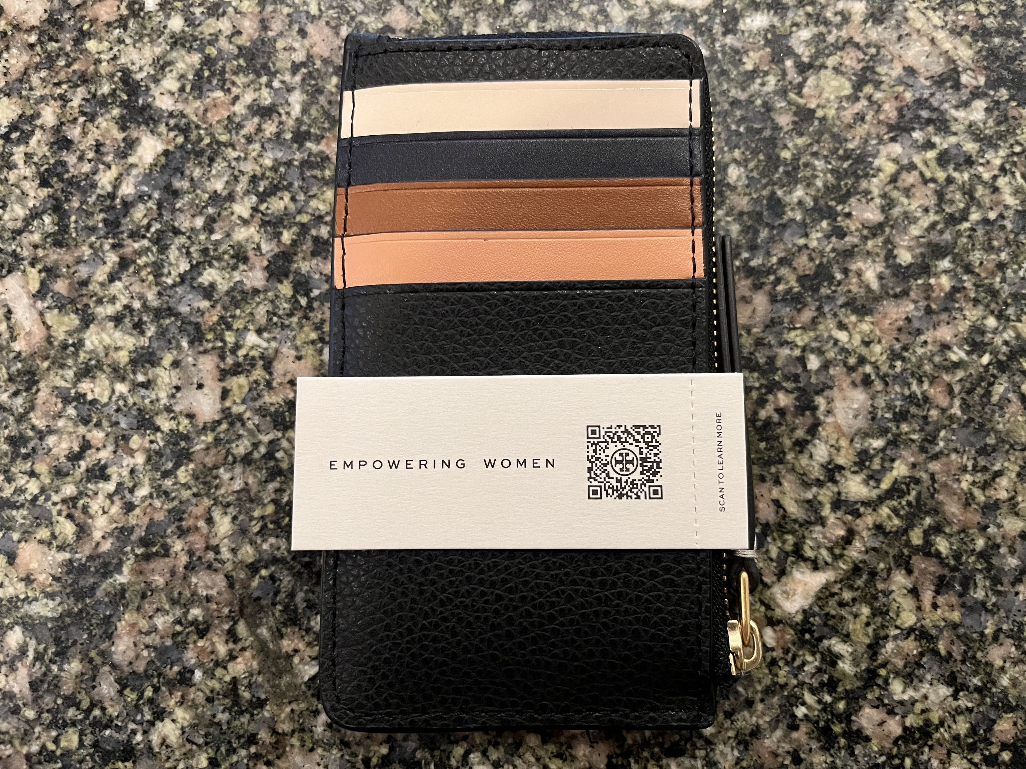 Tory Burch Tory Burch Robinson Pebbled Top-Zip Card Case Size ONE SIZE - 4 Thumbnail