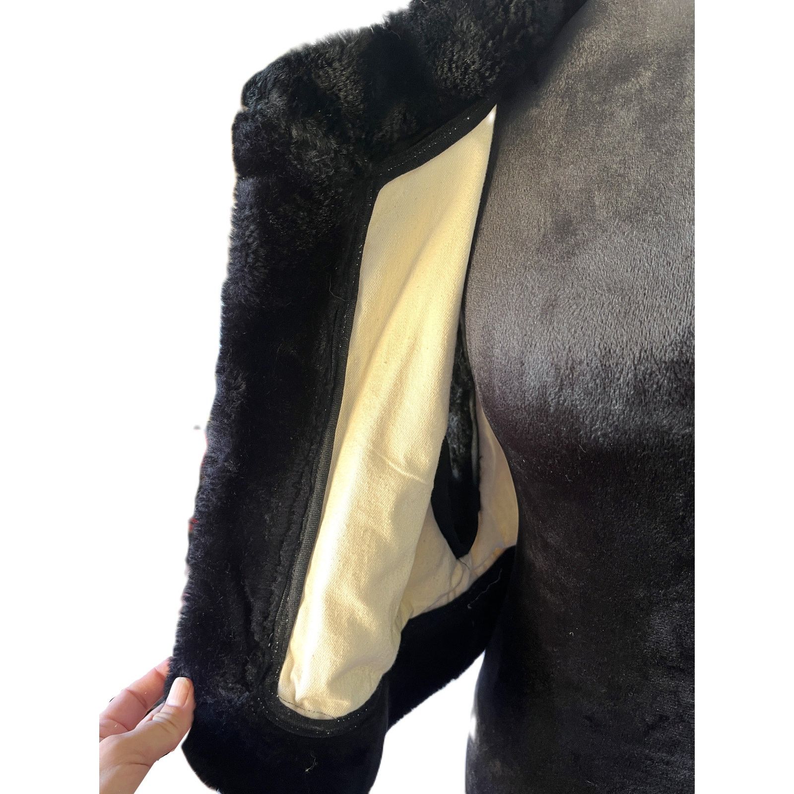 Vintage Jan Barboglio Crop Vest with Faux Fur 1990s Size 10