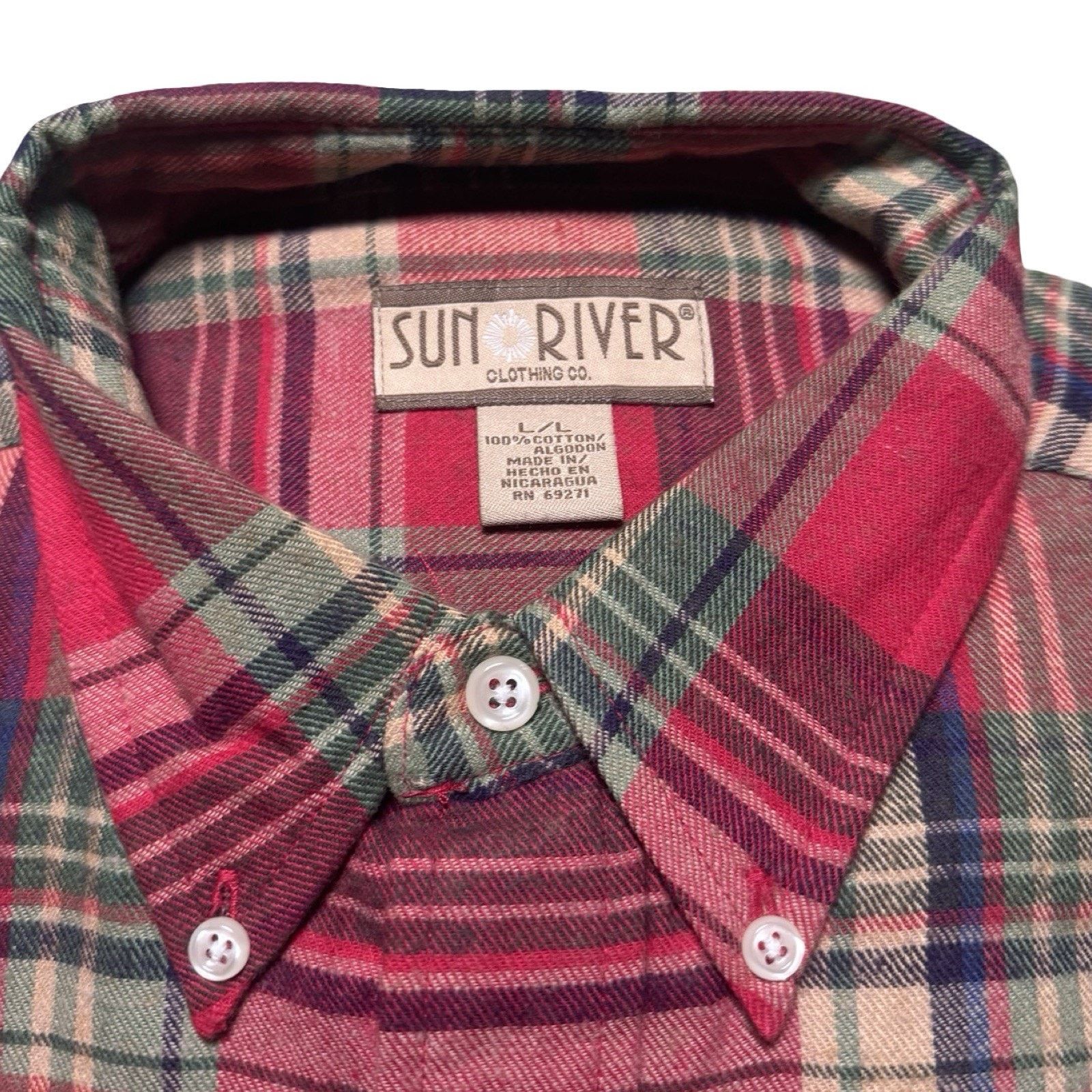 Vintage Vintage Sun River Plaid Button Up Size L Shirt Flannel NOS Size US L / EU 52-54 / 3 - 2 Thumbnail
