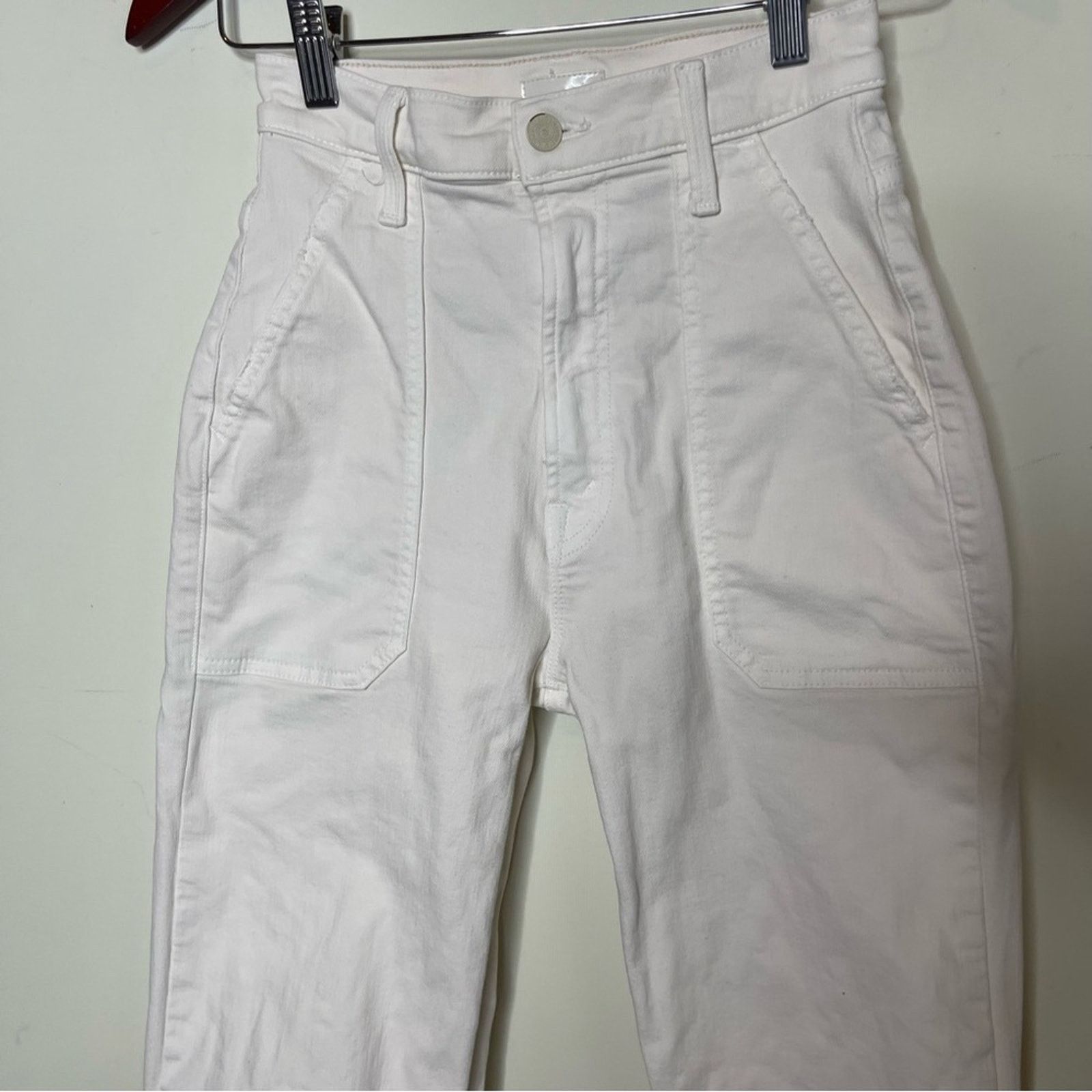 MOTHER MOTHER Denim The Wrapper Patch Springy Ankle in Cream Puffs Size 24" / US 00 / IT 34 - 6 Thumbnail